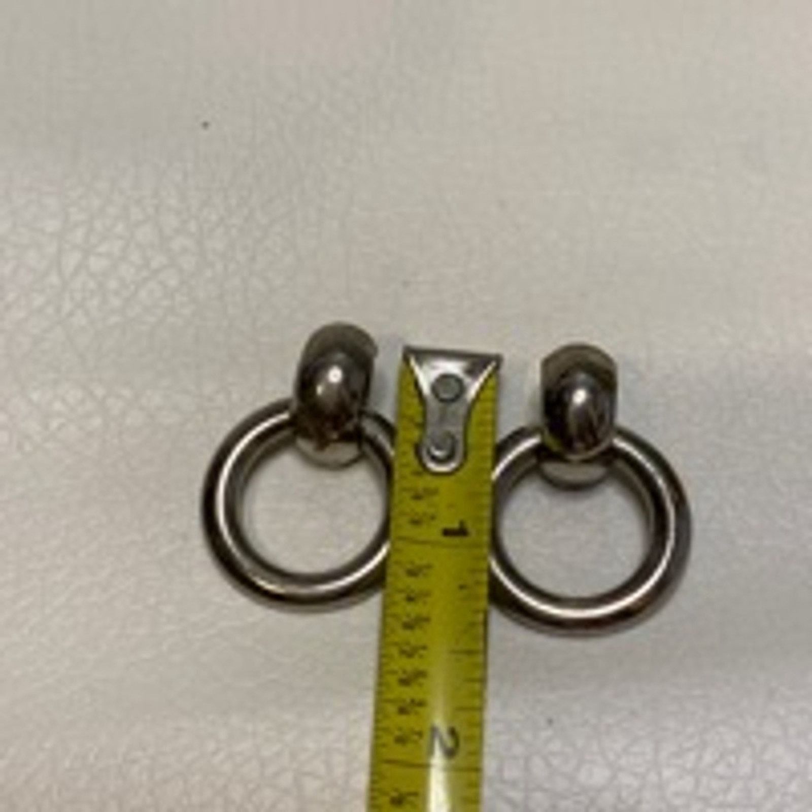 Vintage Vintage Silver Tone Hoop Drop Earrings Minimalist Dangle Size ONE SIZE - 3 Thumbnail