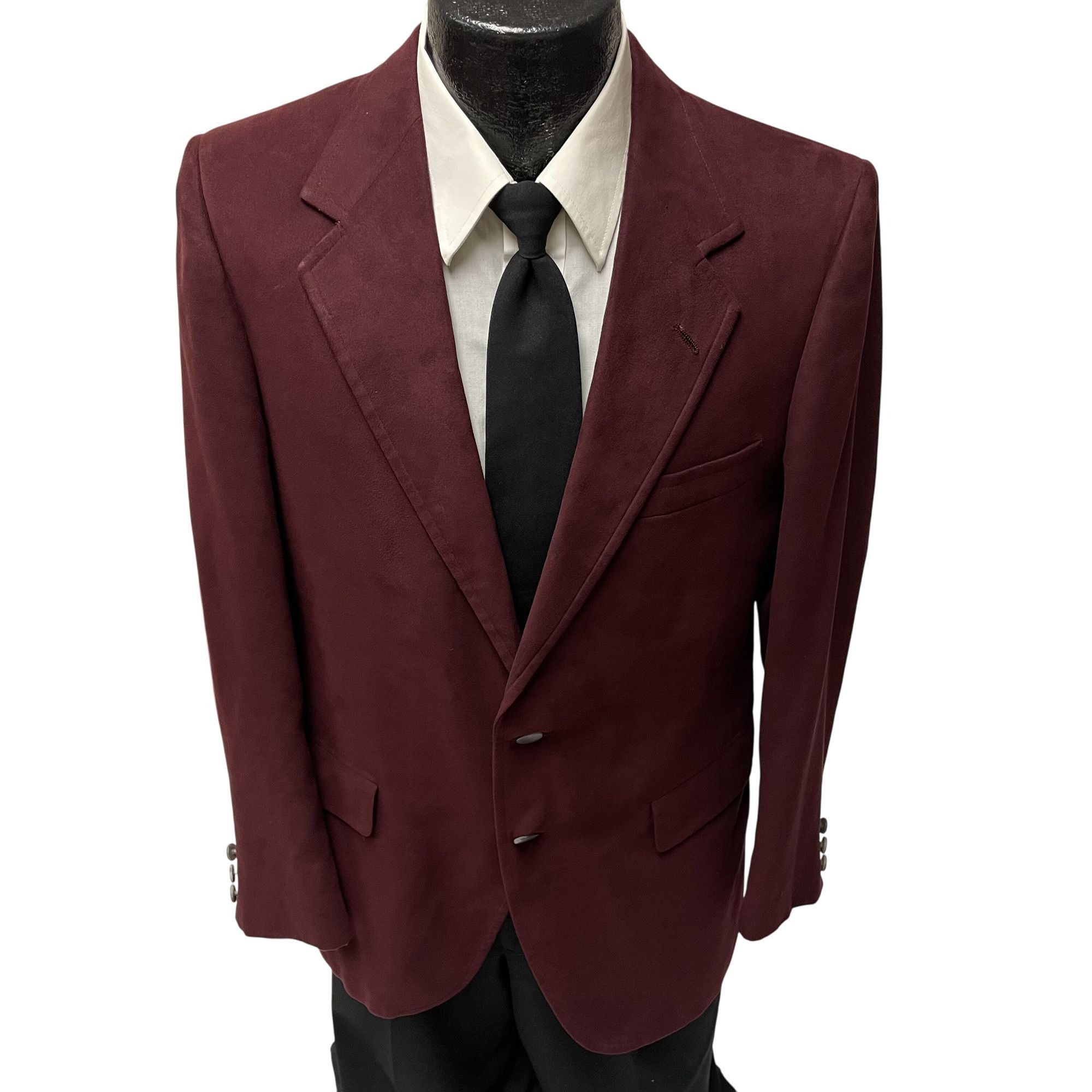 Other Vtg Webbs MAROON Burgundy Sport Coat FEATHER Suede Jacket Size 40R - 1 Thumbnail