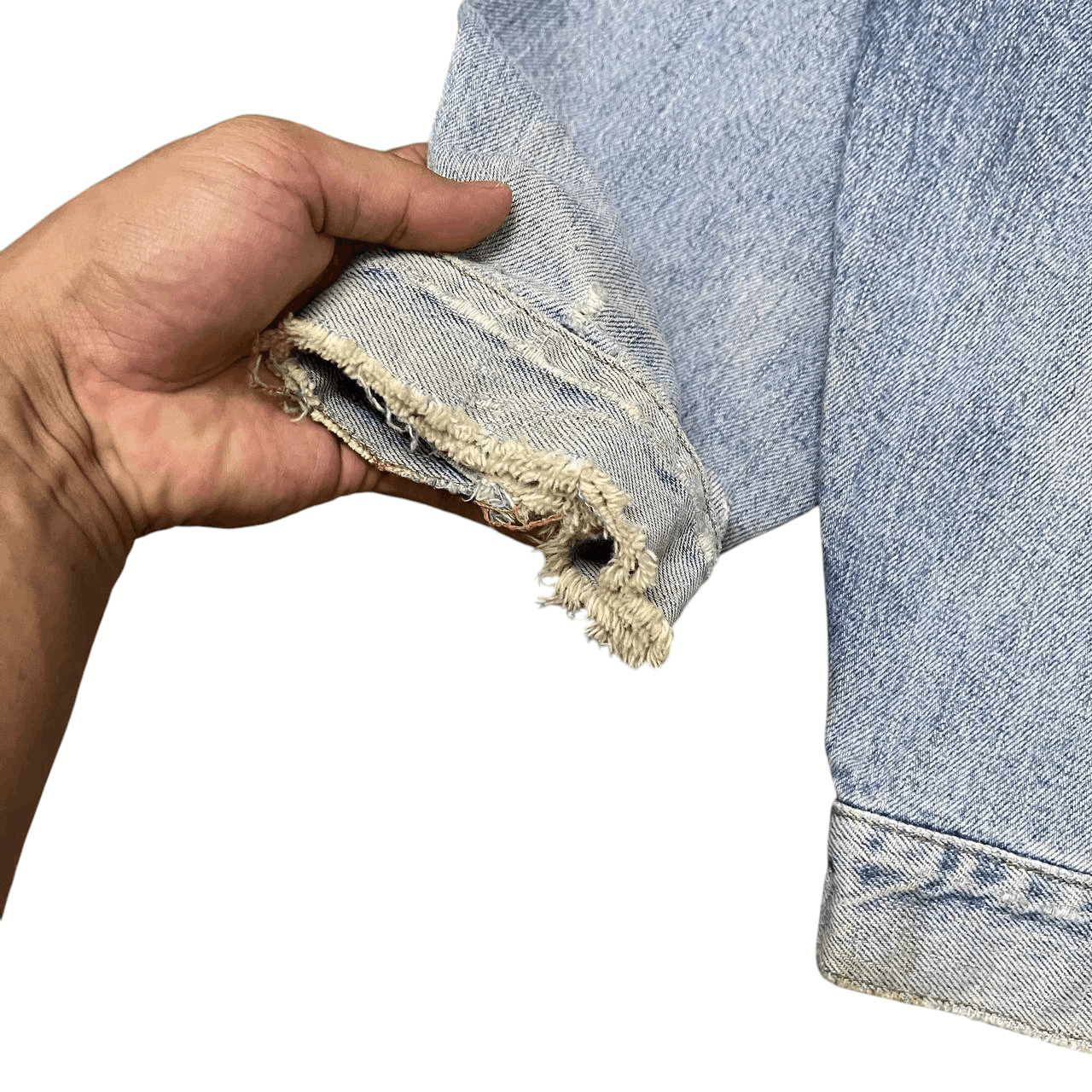 Big John Vintage 70s Big John Distressed Denim Jacket Trucker Size US XXL / EU 58 / 5 - 5 Thumbnail