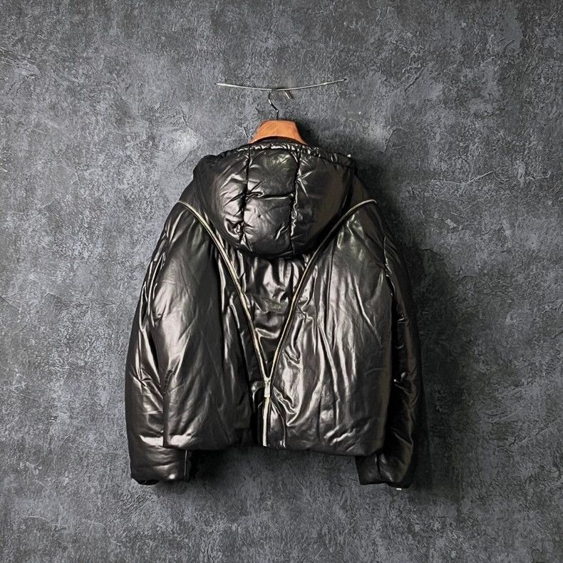 Versace Versace Black hooded cowhide zippered down jacket Size US S / EU 44-46 / 1 - 2 Thumbnail