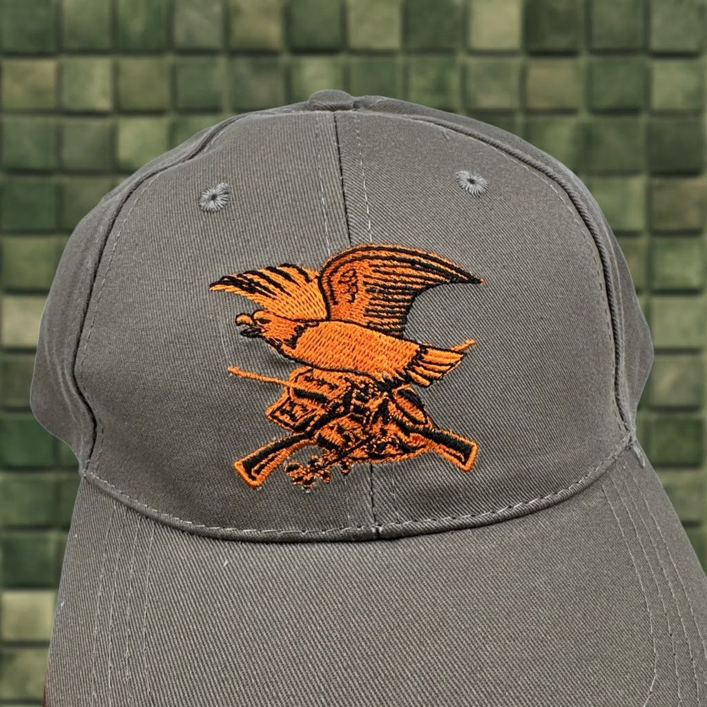 Vintage NRA Trucker Hat Brown Hook & Loop Embroidered Eagle Cotton Polyester Adjustable Twill Men Size ONE SIZE - 1 Thumbnail