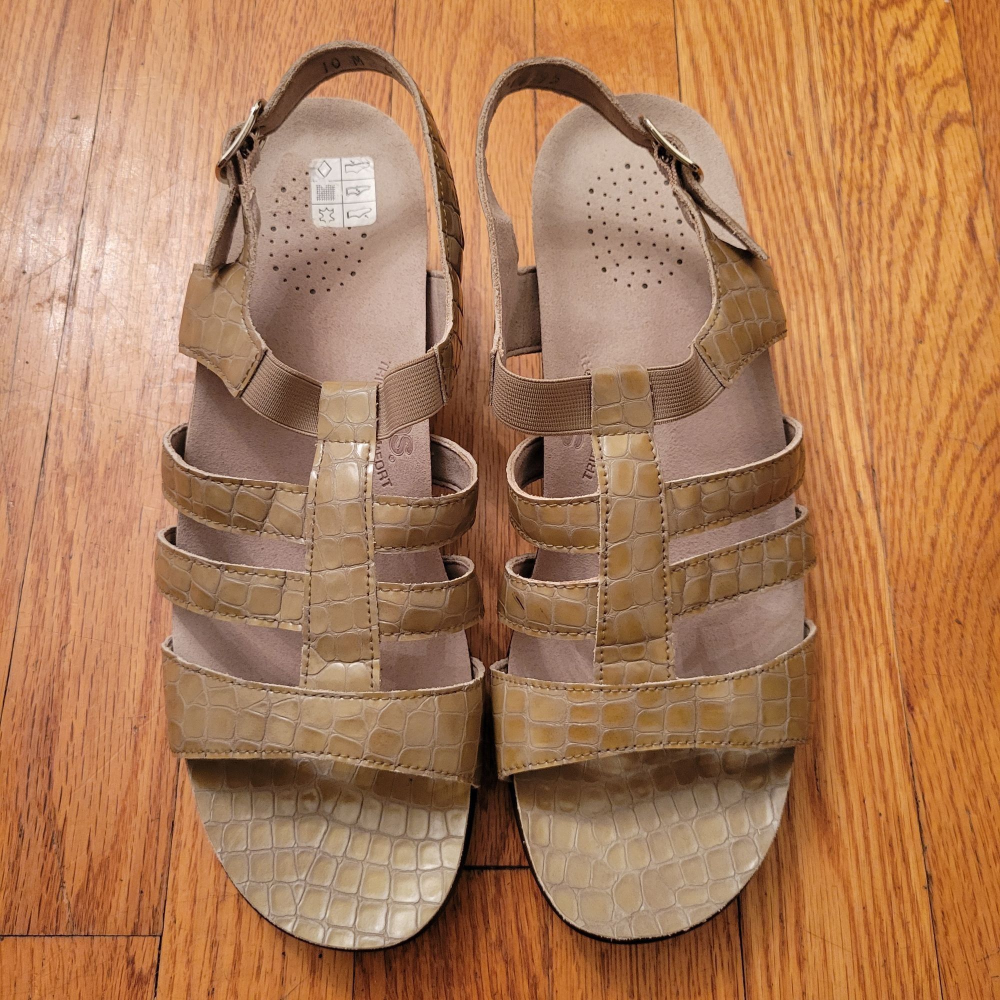 SAS SAS Sandals 10M Comfort Leather Heels Open Toe ALLEGRO Taupe Size US 10 / IT 40 - 2 Thumbnail