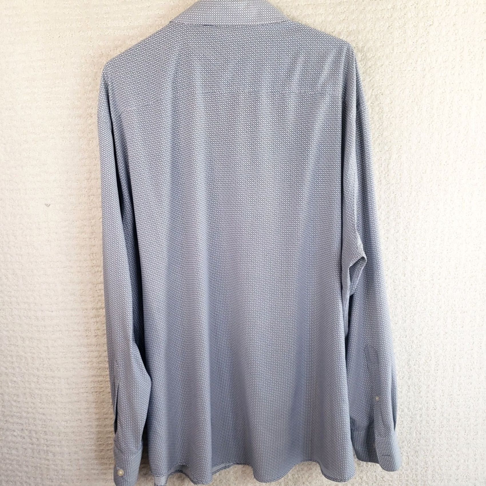 Peter Millar Peter Millar Shirt Men's 2XL Summer Comfort Button-Down Geometric Nylon Spandex Lightweight Blue White Pockets Logo Casual Dress Shirt Size US XXL / EU 58 / 5 - 6 Thumbnail