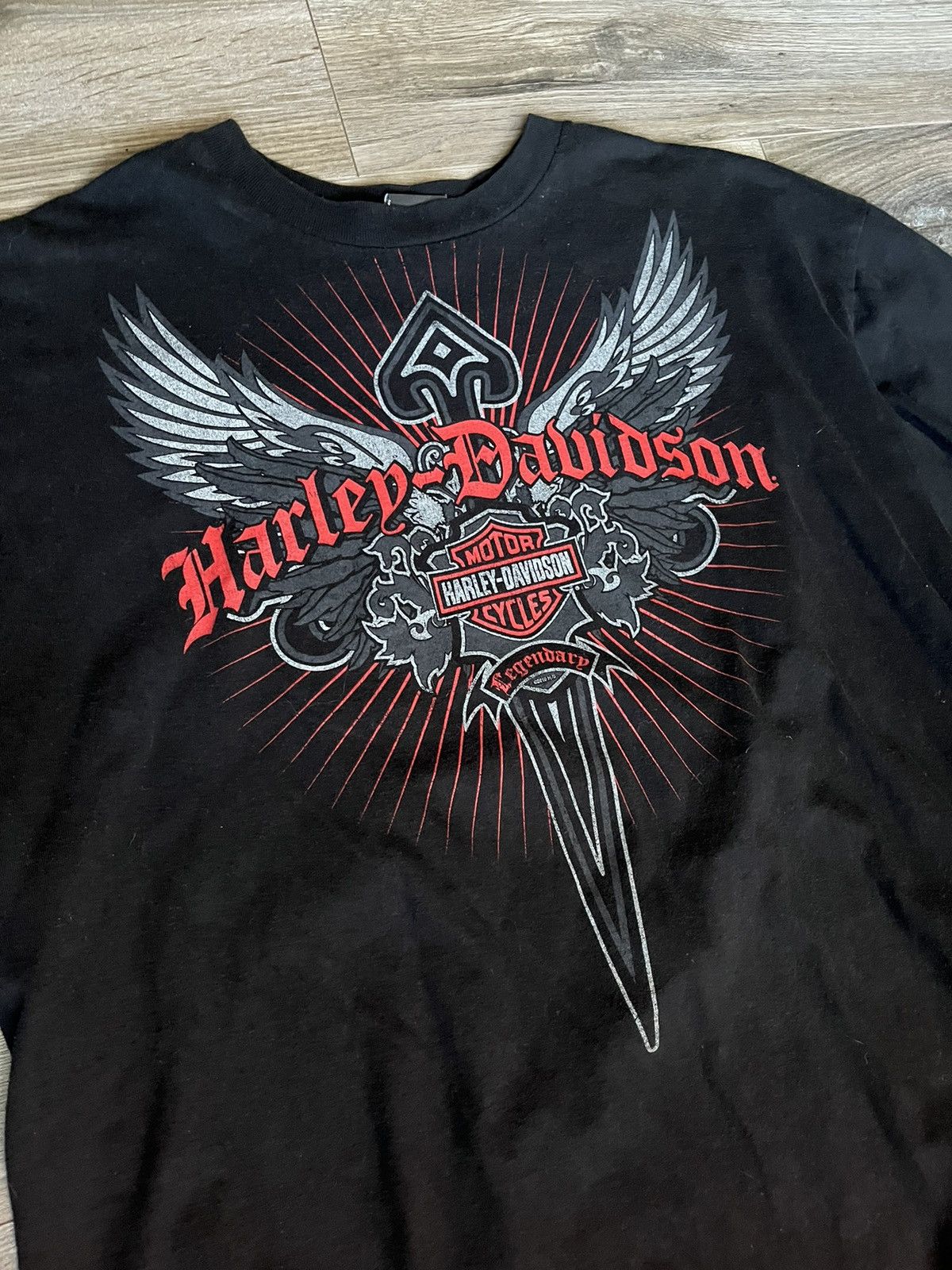 Harley Davidson × Vintage HARLEY DAVIDSON WINGS N DAGGER‼️ Size US XXL / EU 58 / 5 - 1 Thumbnail