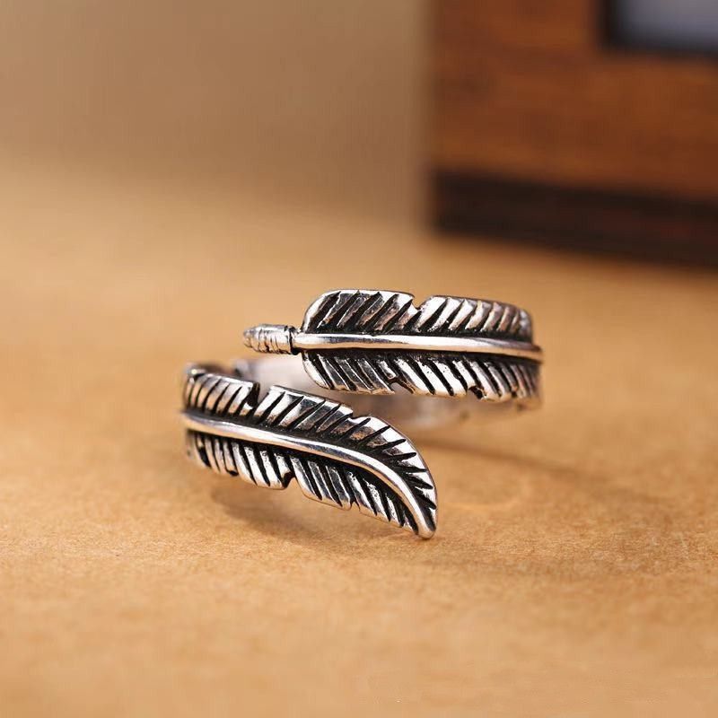 VIBE Vintage Open-Band Feather Wing Ring Size ONE SIZE - 1 Thumbnail
