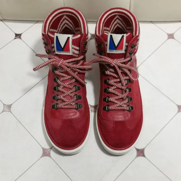 Louis Vuitton Louis Vuitton Red High-Top Sneakers -2508 Size US 9 / EU 42 - 8 Thumbnail