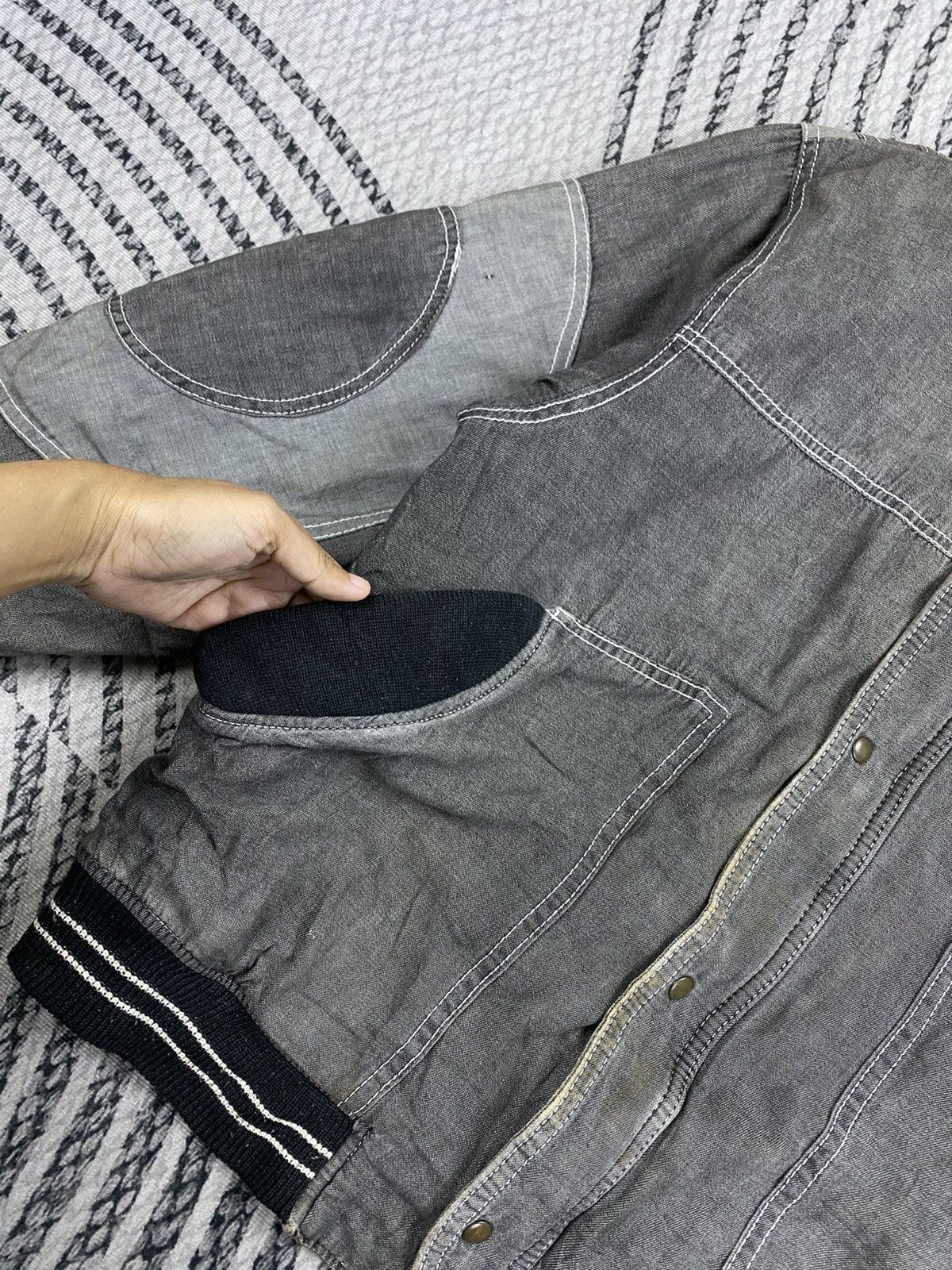 McGregor Vintage 90s McGregor Denim Big Spell On Sleeve Bomber Jacket Size US M / EU 48-50 / 2 - 6 Thumbnail