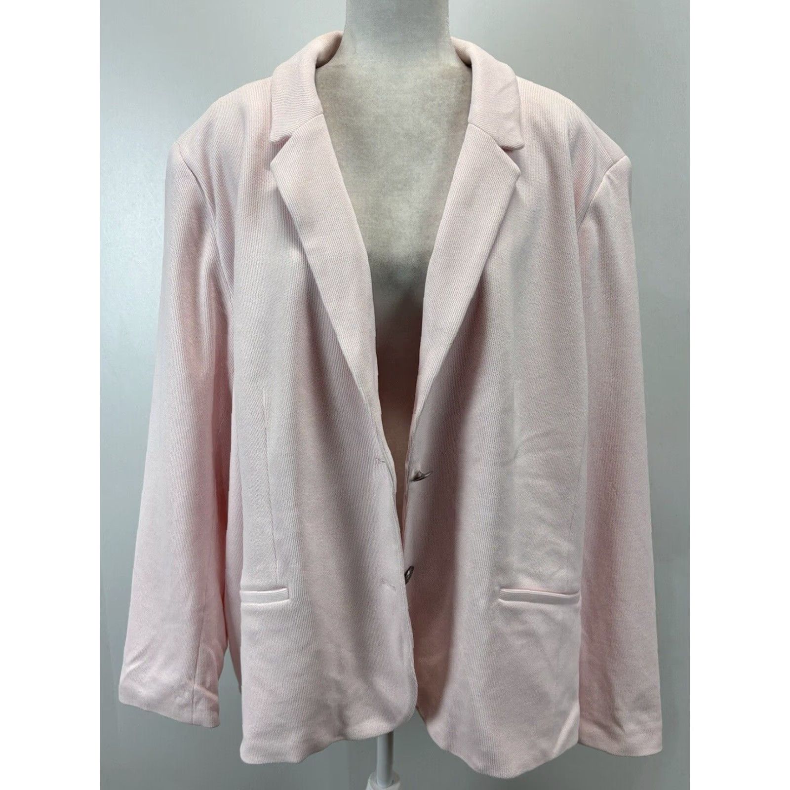 Talbots Talbots Women's Plus Size 26W Pink Cotton Blazer Jacket Lined Business Career Formal Women Size 4XL / US 24-26 - 7 Thumbnail