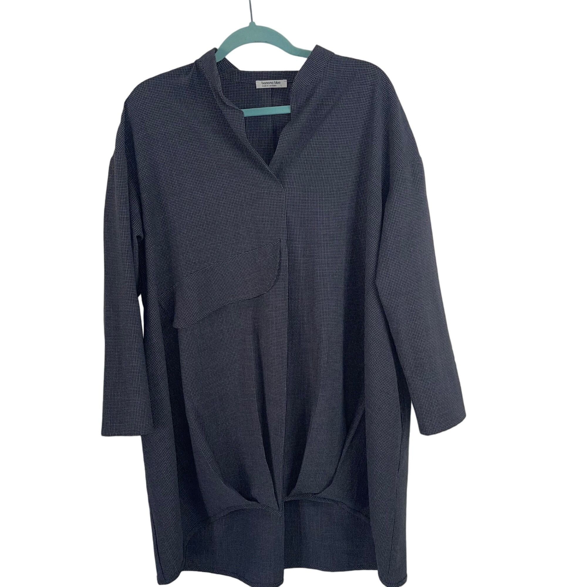 Banana Blue Womens Top Size Large Gray Lagenlook