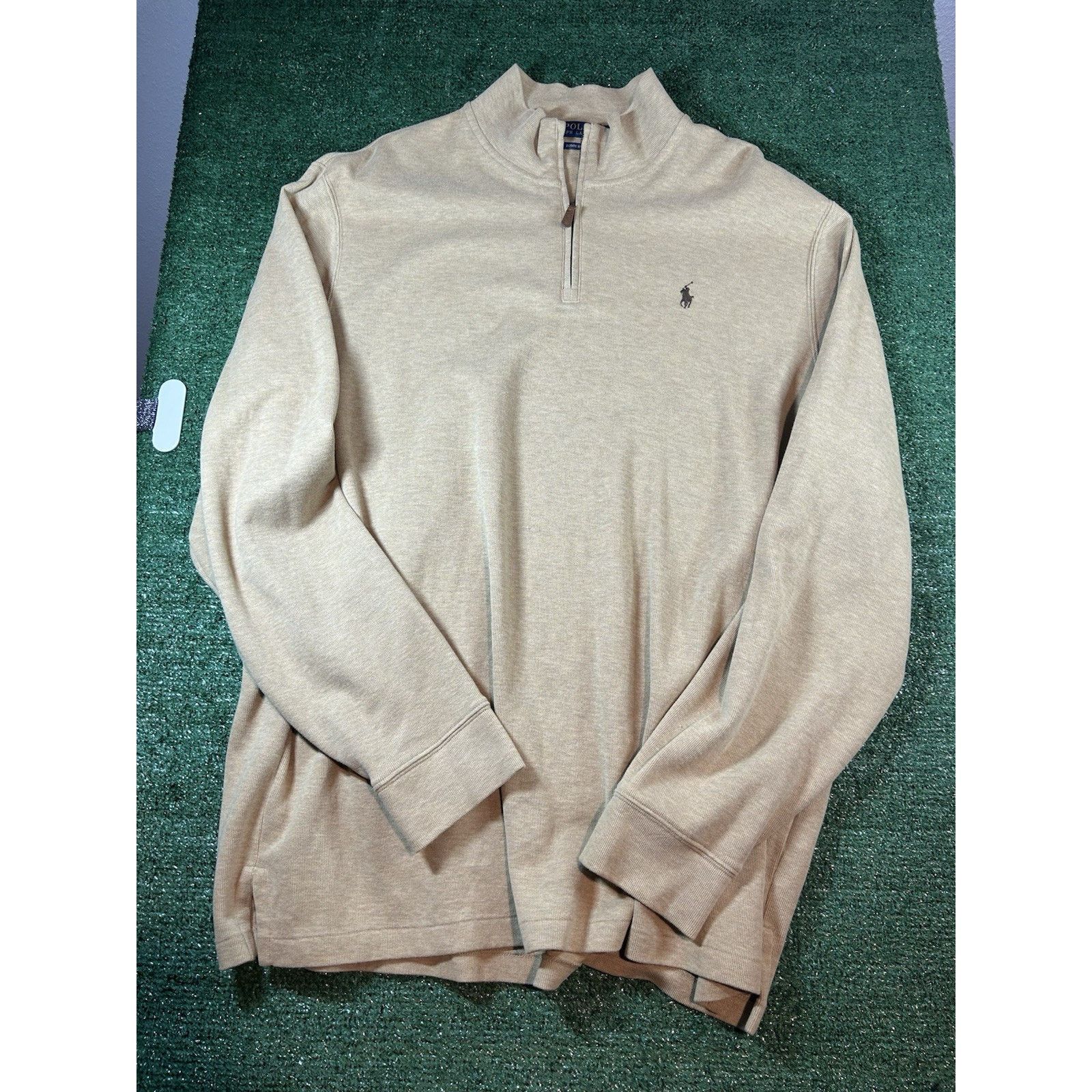 Ralph Lauren Polo by Ralph Lauren Men's Quarter Zip Pull Over Cream XXL Size US XXL / EU 58 / 5 - 1 Thumbnail