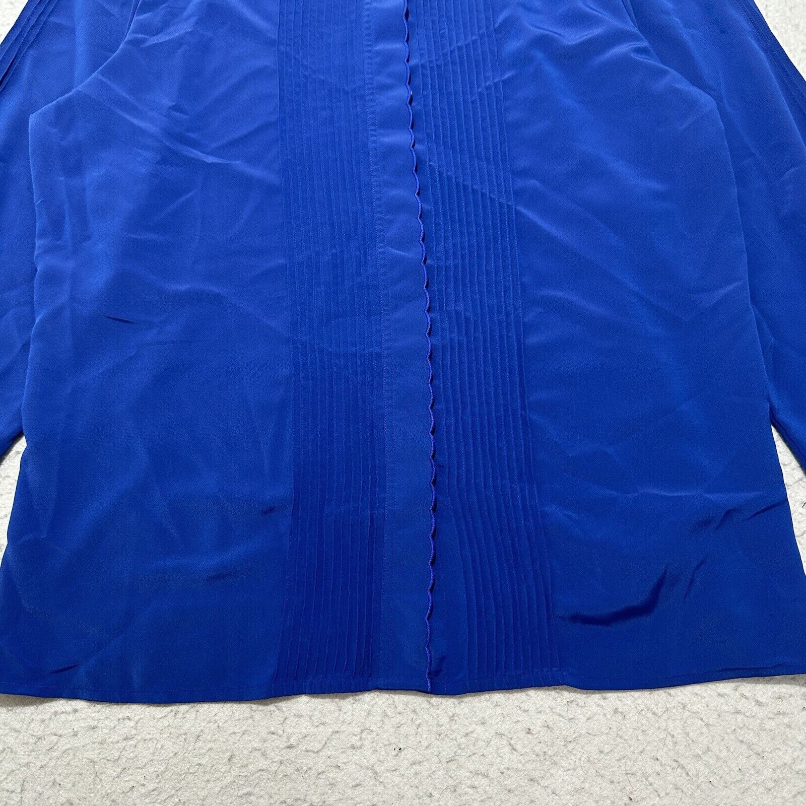 Other Liz Baker 18W Lightweight Button Down Blouse Royal Blue Size XXL / US 16-18 / IT 52-54 - 4 Thumbnail