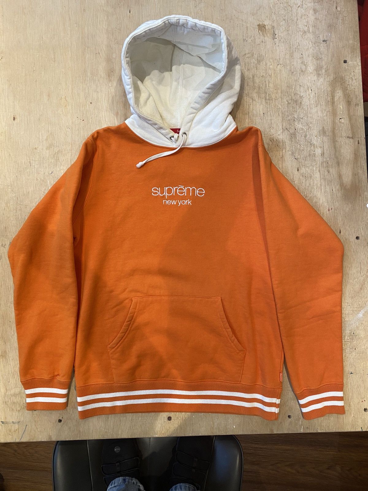 Supreme Classic Logo Two Tone Hoodie Size S