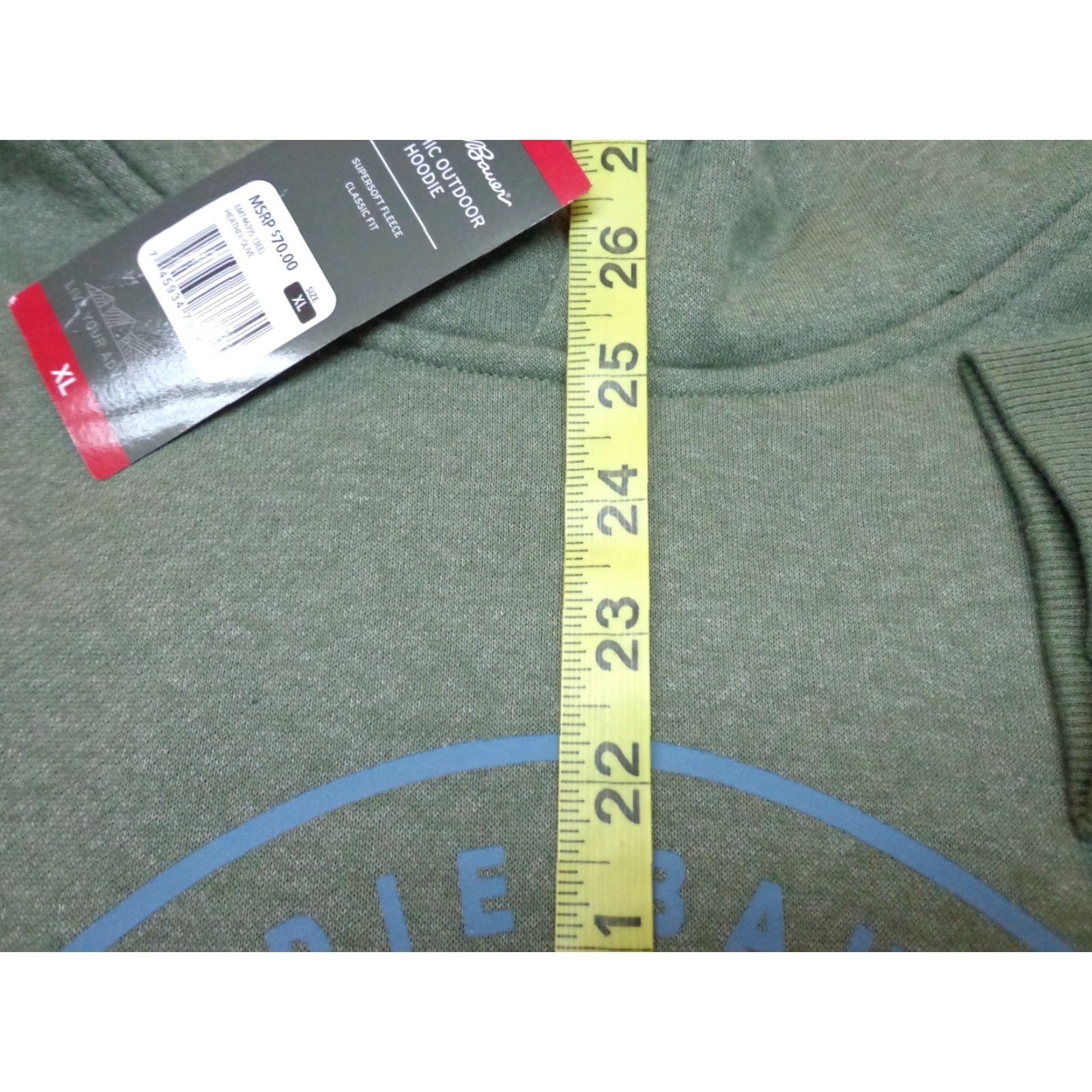 Eddie Bauer Eddie Bauer Hoodie Pullover Fleece Outdoor Logo Men XL Green Heather All Seasons New Size US XL / EU 56 / 4 - 7 Thumbnail