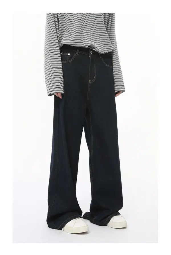 VIBE Japanese retro cleanfit simple blue loose jeans Size US 32 / EU 48 - 5 Thumbnail