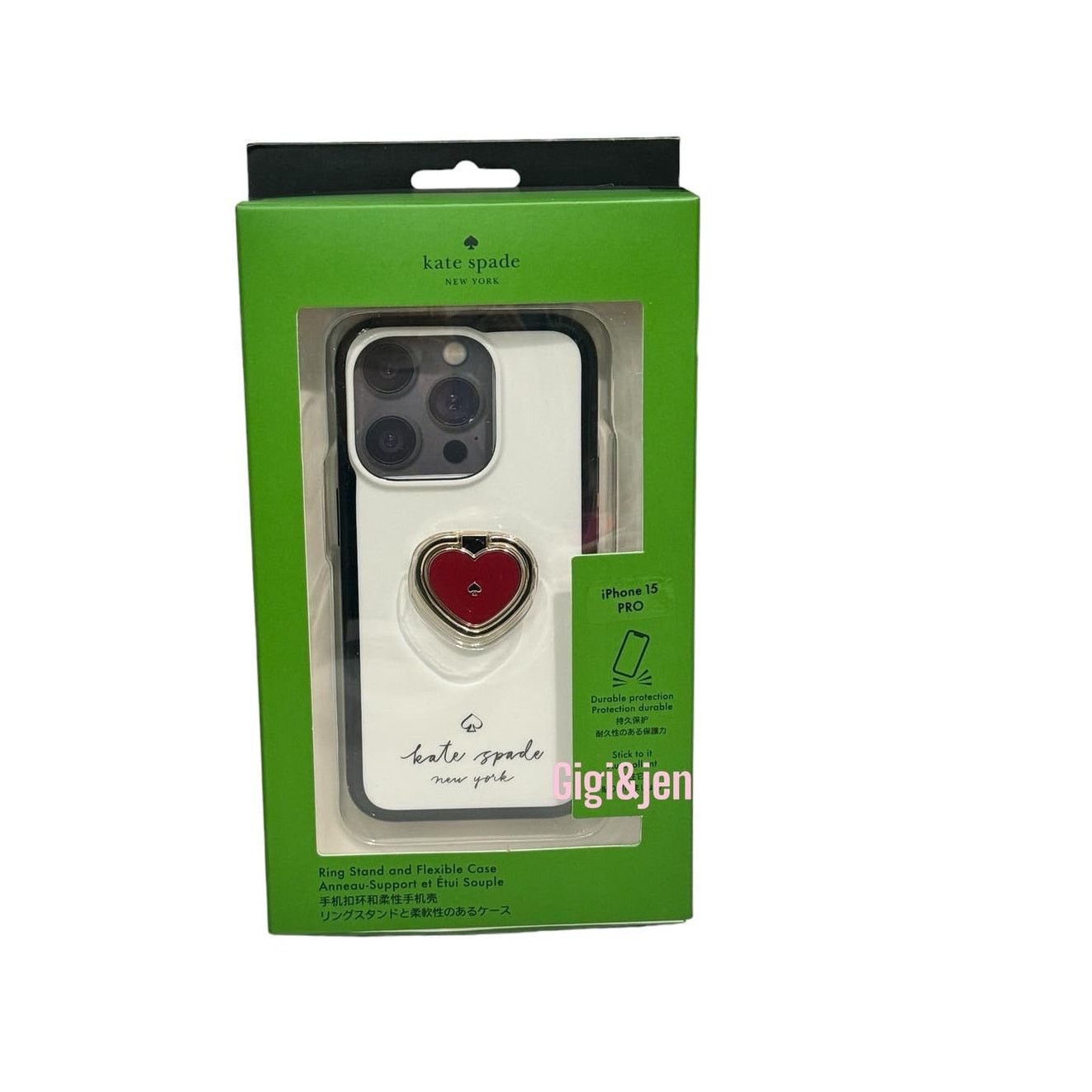 Kate Spade Kate Spade Heart Stability Ring and Case iPhone 15 Pro Size ONE SIZE - 1 Thumbnail