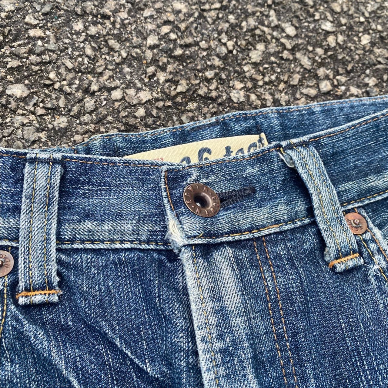 Edwin Vintage Edwin Selvegde Redline Distressed Denim Size US 31 - 4 Thumbnail