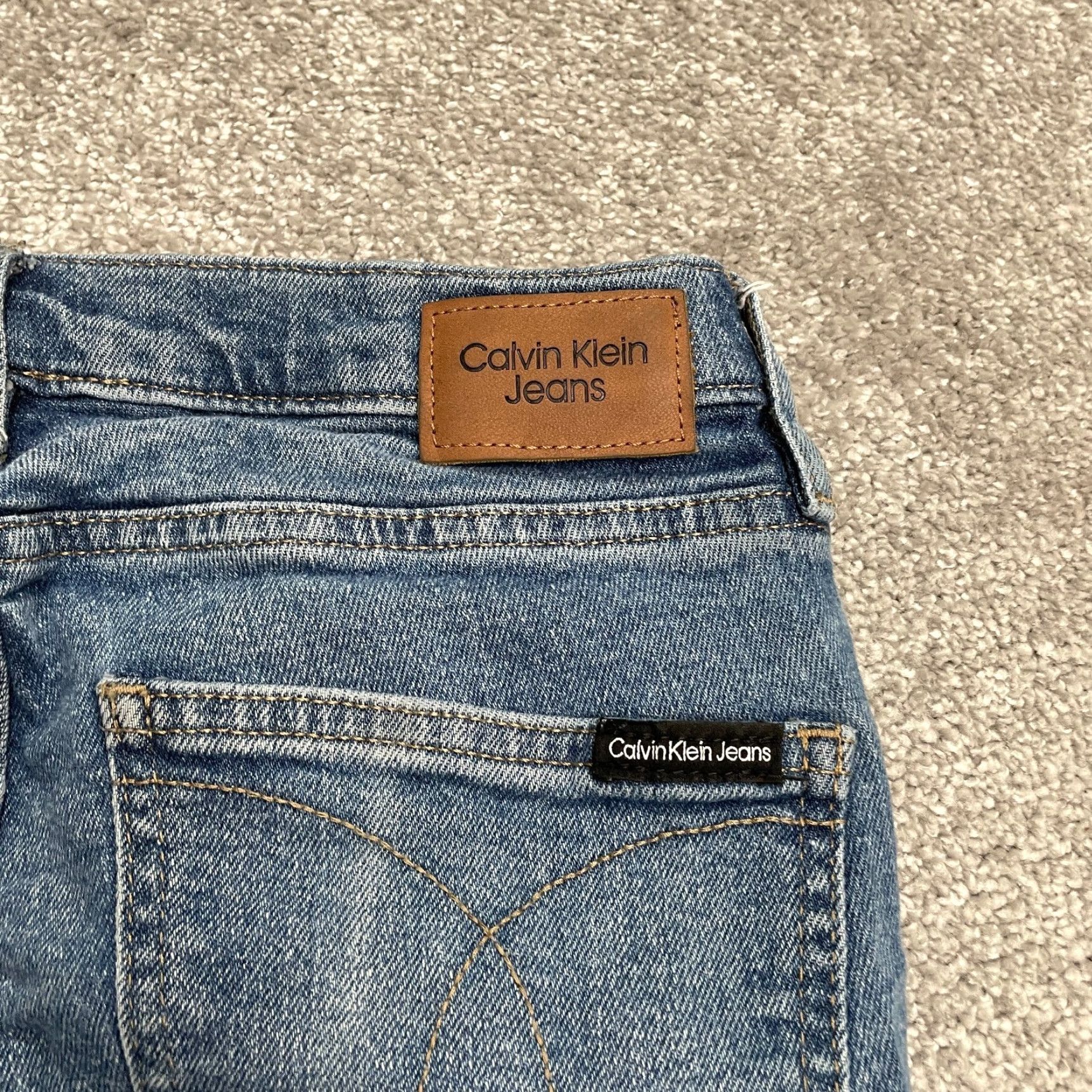 Calvin Klein Calvin Klein Jeans Women High Rise Slim Skinny Denim 28x27 Blue 4/27 Distressed 5-Pocket USA City Vintage No Size 27" / US 4 / IT 40 - 6 Thumbnail