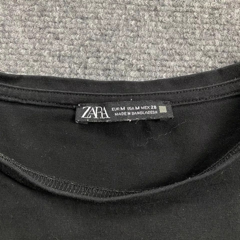 Zara Zara Top Women's Medium Black Short Sleeve Casual Shirt Size M / US 6-8 / IT 42-44 - 2 Thumbnail
