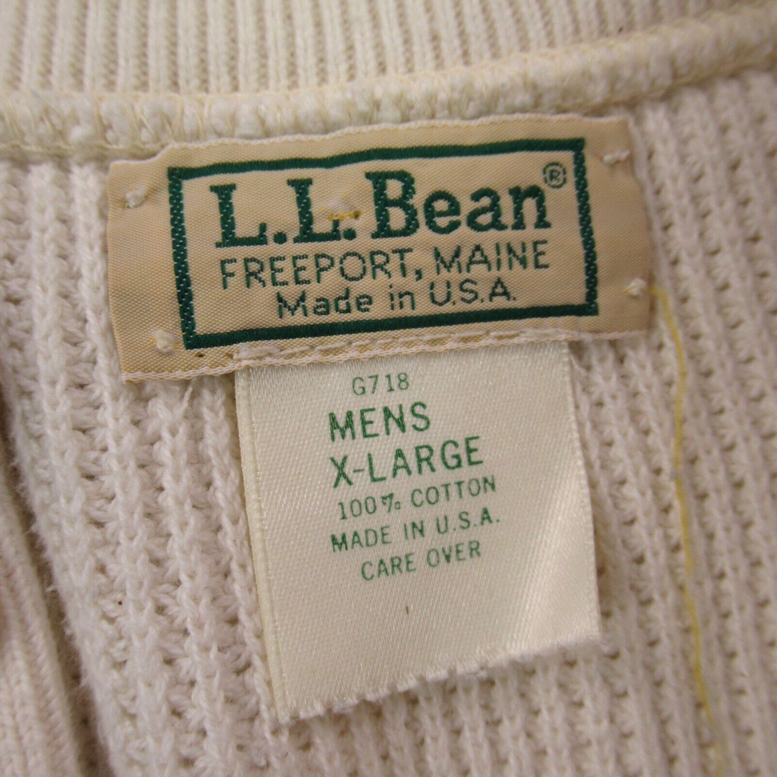 Vintage LL Bean Sweater Mens XL Long Sleeve Pullover Outdoors Cable Knit Fisherman USA Size US XL / EU 56 / 4 - 2 Preview