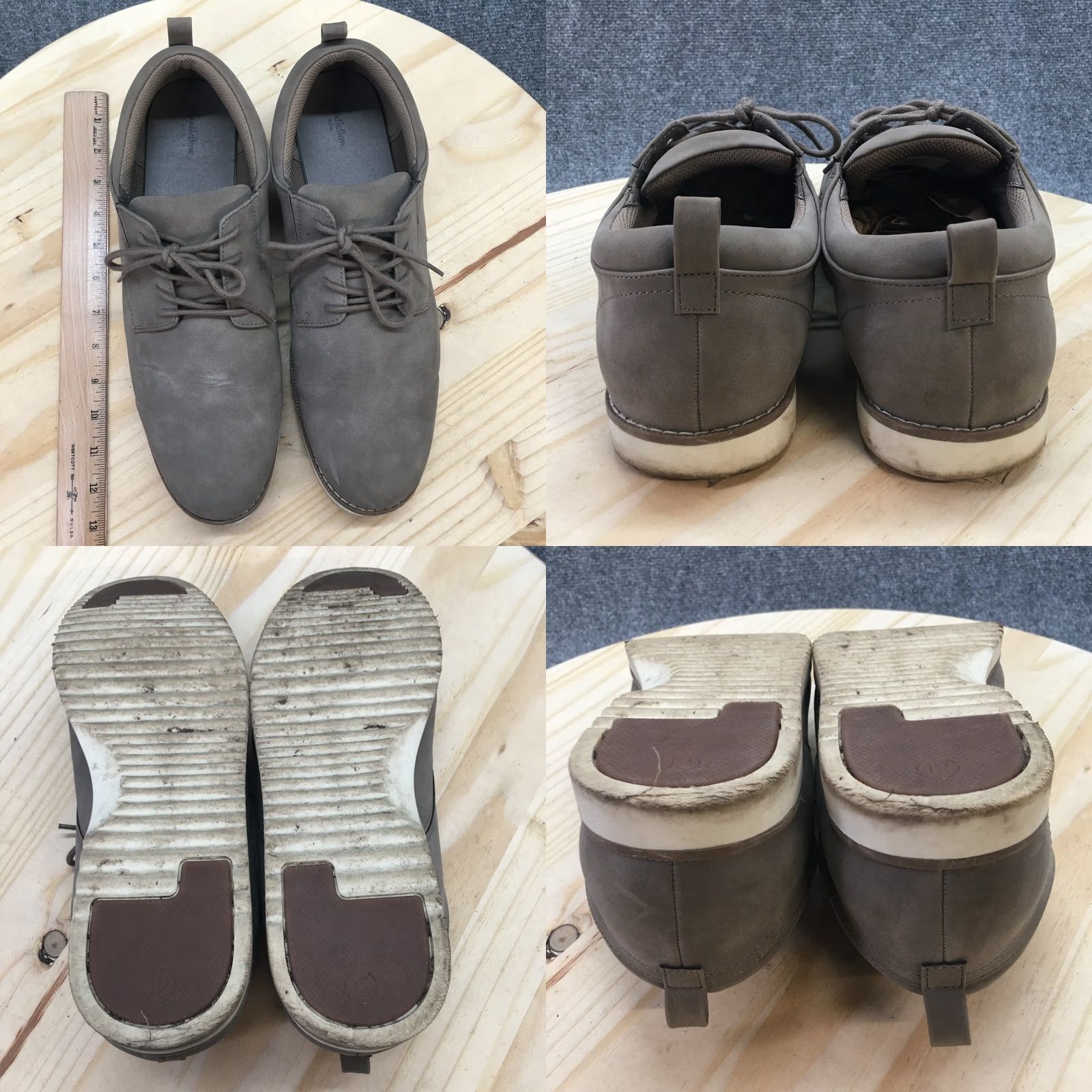 Vintage Goodfellow And Co Shoes Mens 12 Oxford Sneakers Gray Leather Lace Up Low Top Size US L / EU 52-54 / 3 - 8 Thumbnail