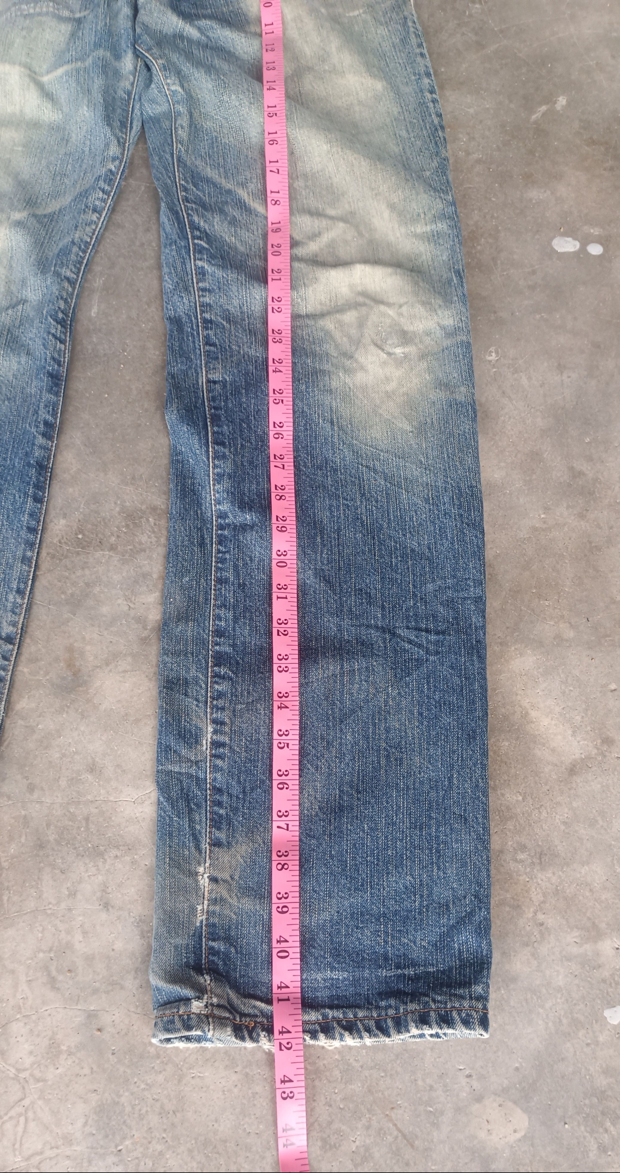 Edwin × Vintage Vintage💥 Edwin 503 REBEL Regular Distressed jeans Size US 31 - 19 Thumbnail
