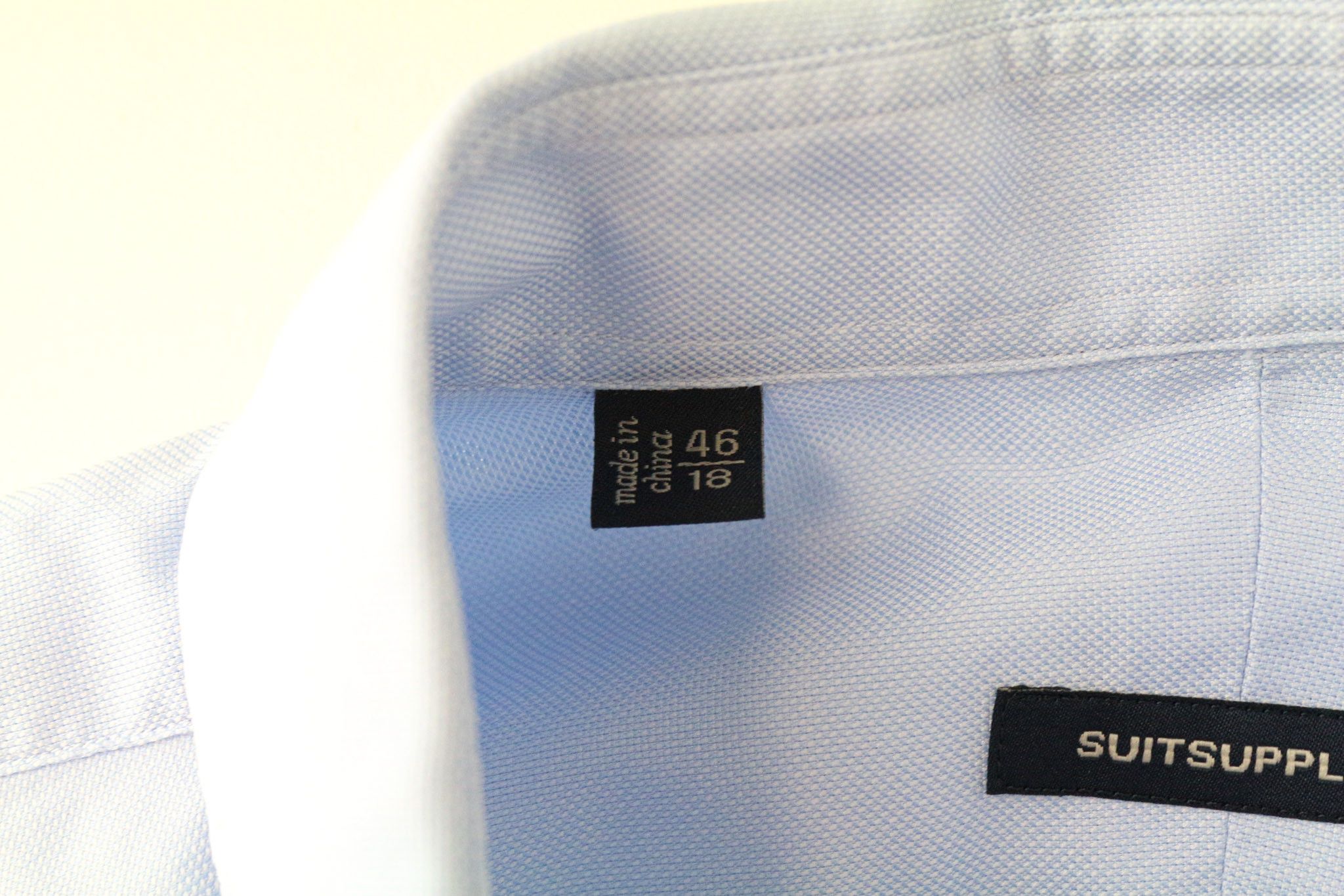 Suitsupply 46/18 Blue Cotton Long Sleeve Shirt 79457 Size 46R - 5 Thumbnail