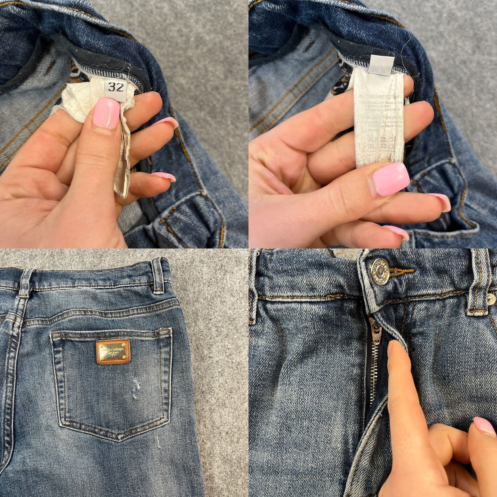 Dolce & Gabbana Dolce&Gabbana Jeans Slim Skinny 34 30 Distressed Whiskers Blue Logo Italy Men Denim Cotton Elastane 5-Pocket Design Vintage No Size US 34 / EU 50 - 8 Thumbnail
