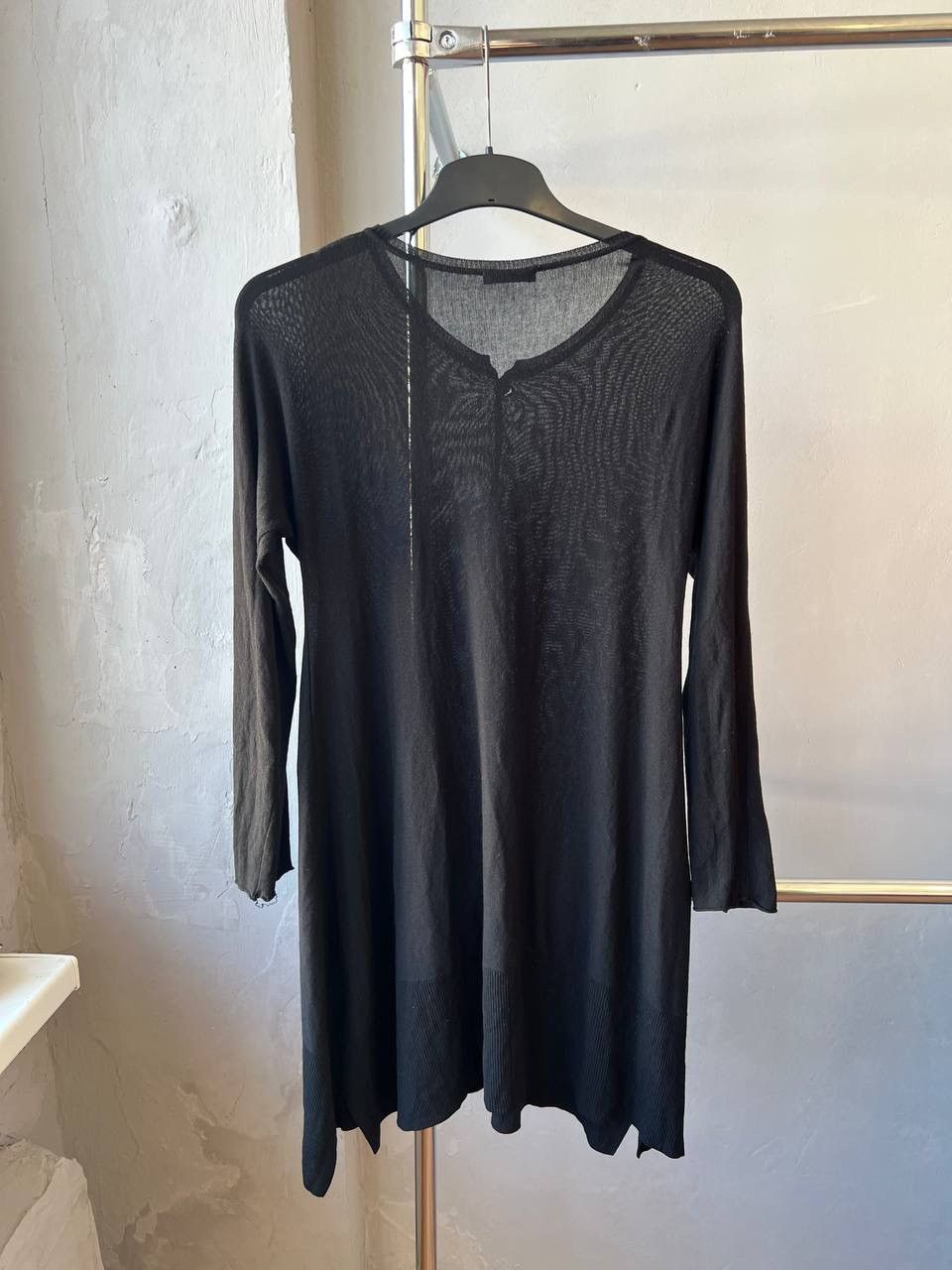 OSKA OSKA BLACK LIGHTWEIGH KNIT ASYMETRICAL WOMEN TUNIC CARDIGAN Size L / US 10 / IT 46 - 10 Thumbnail