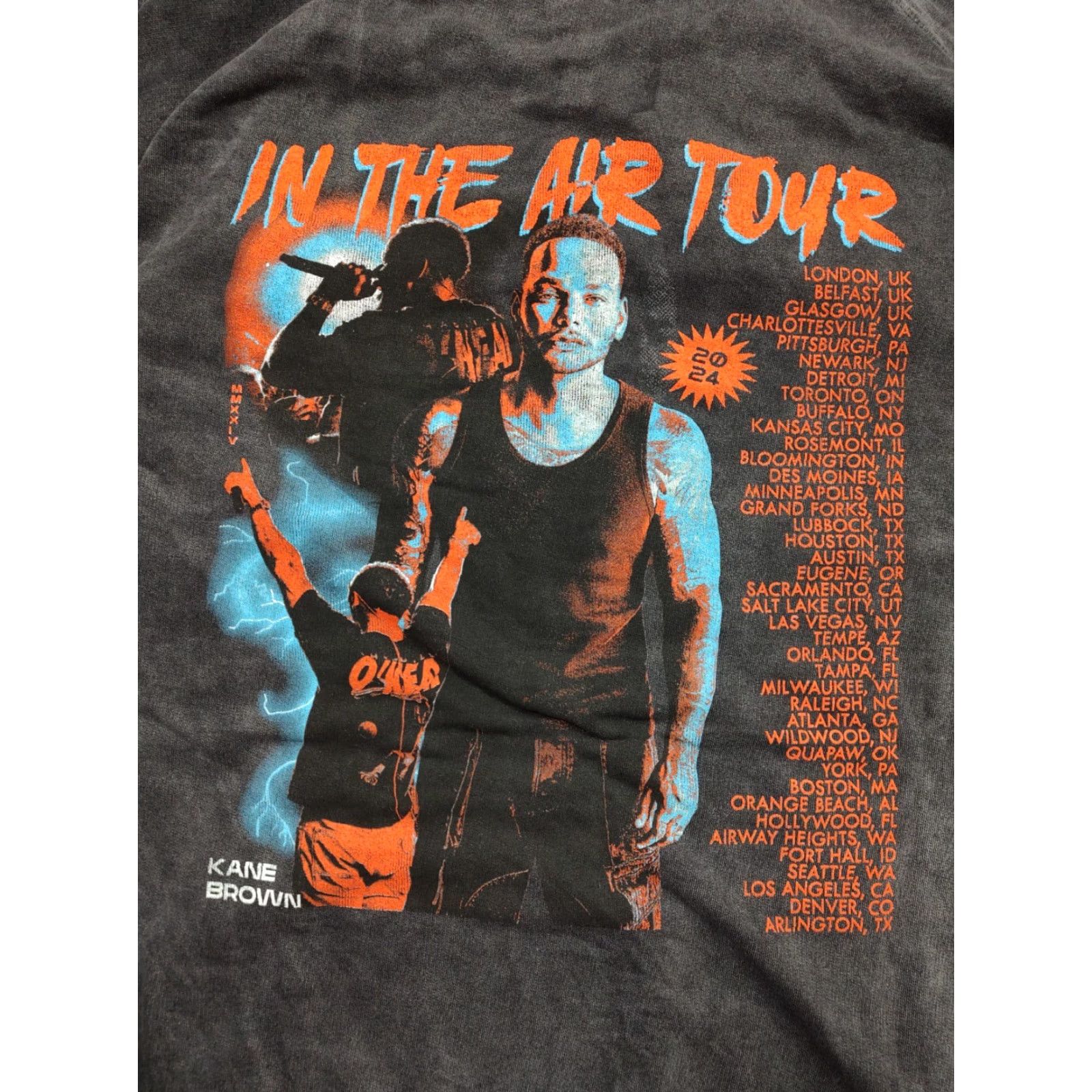 Vintage Kane Brown 2024 In The Air Tour Concert Hoodie Mens XL Sweatshirt Gray Pullover Hooded Lane Seven Size US XL / EU 56 / 4 - 4 Thumbnail