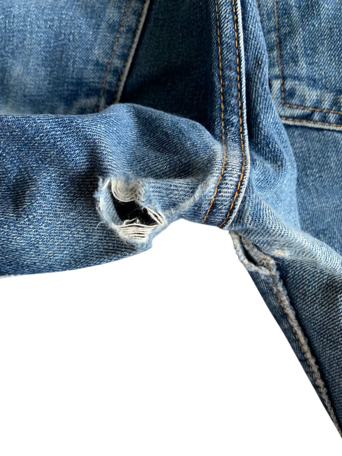 Japanese Brand × RESOLUTE × Vintage VINTAGE RESOLUTE 710 SELVEDGE BUTTON FLY DISTRESSED DENIM Size US 30 / EU 46 - 17 Thumbnail