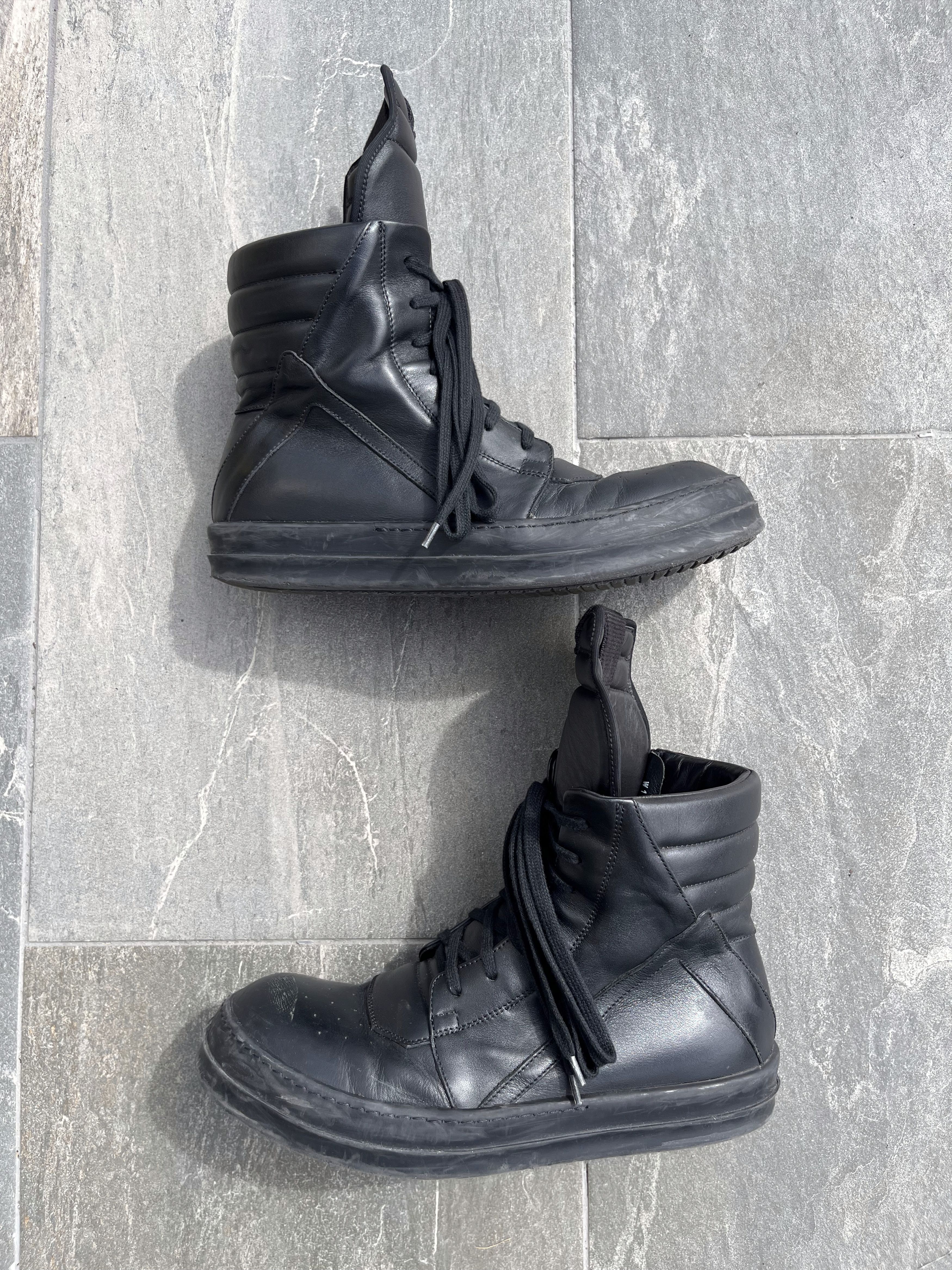 Rick Owens Rick Owens SS18 Dirt Black Geo Basket Sneakers Size US 7.5 / EU 40-41 - 3 Thumbnail