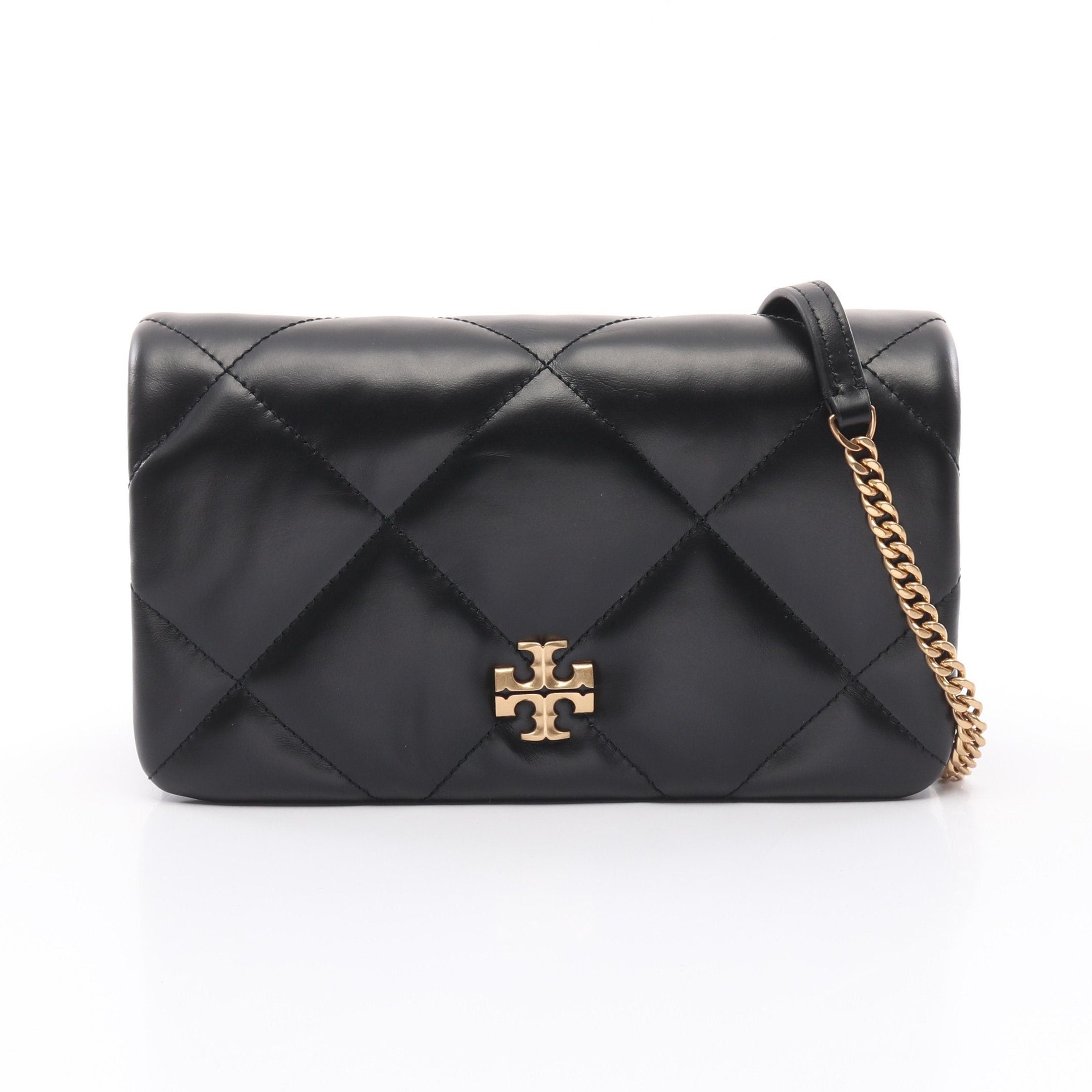 Tory Burch Tory Burch Kira Diamond Chain Shoulder Bag Leather Black Size ONE SIZE - 1 Thumbnail