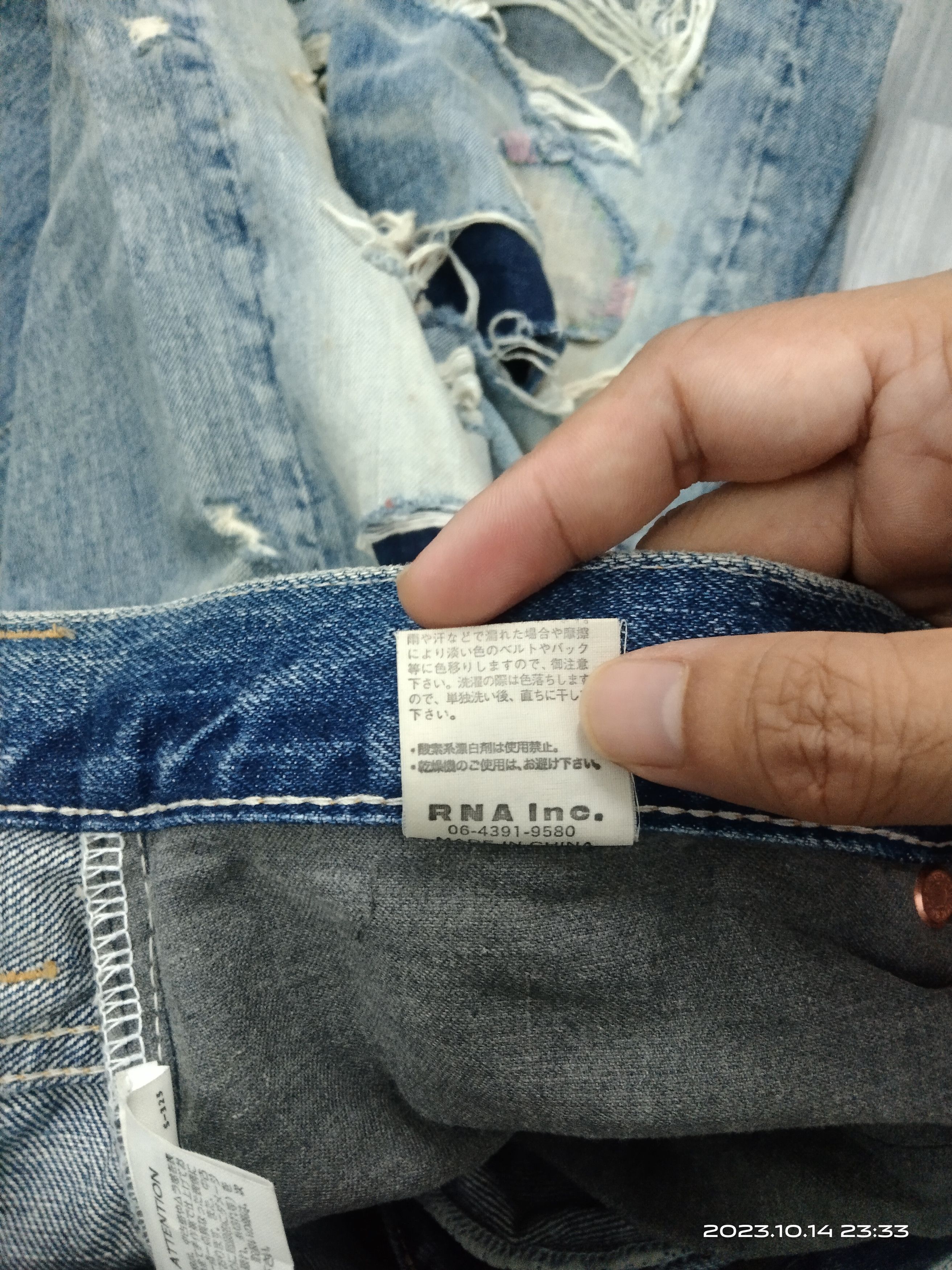Japanese Brand RNA DISTRESSED DENIM PANTS Size US 30 / EU 46 - 9 Thumbnail