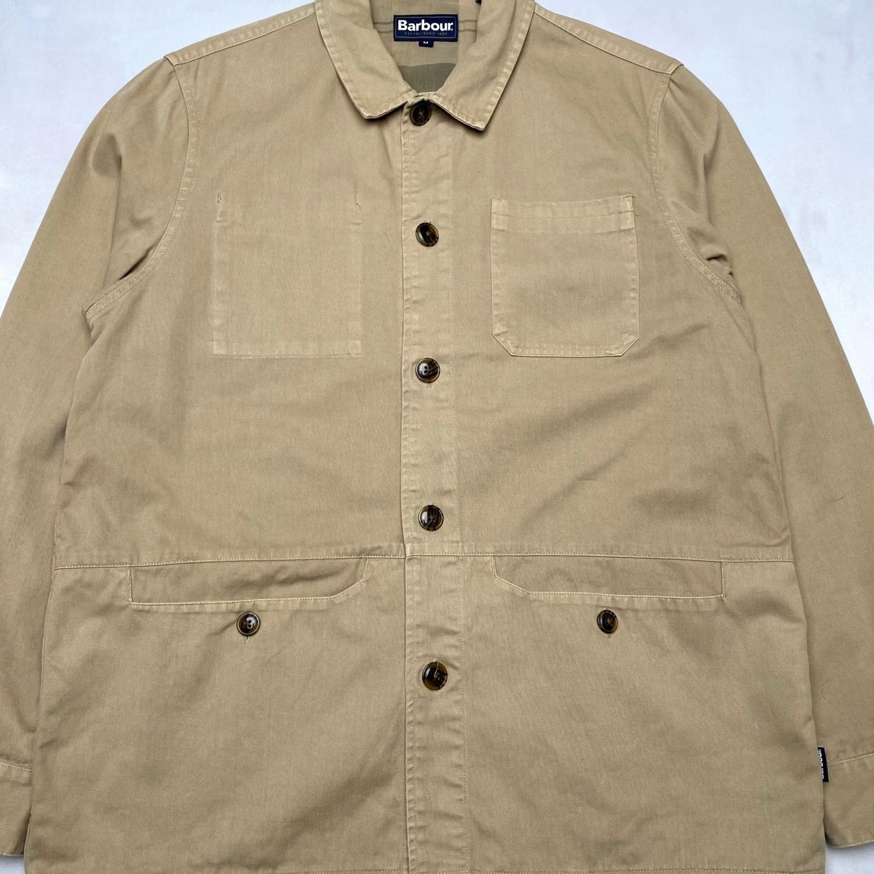 Barbour Barbour Dene Overshirt Jacket Cotton Twill Men's Medium Chore Utility Tan Size US M / EU 48-50 / 2 - 2 Thumbnail