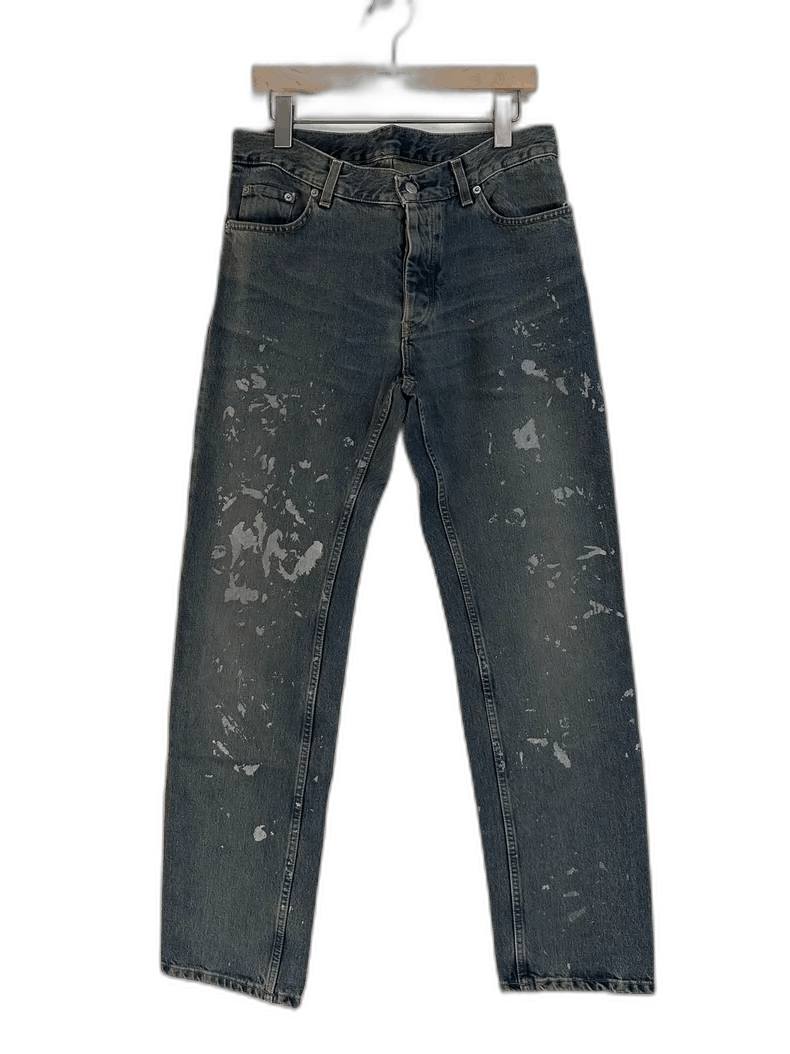 Helmut Lang silver splatter blue jeans by Helmut Lang Size US 33 - 1 Thumbnail