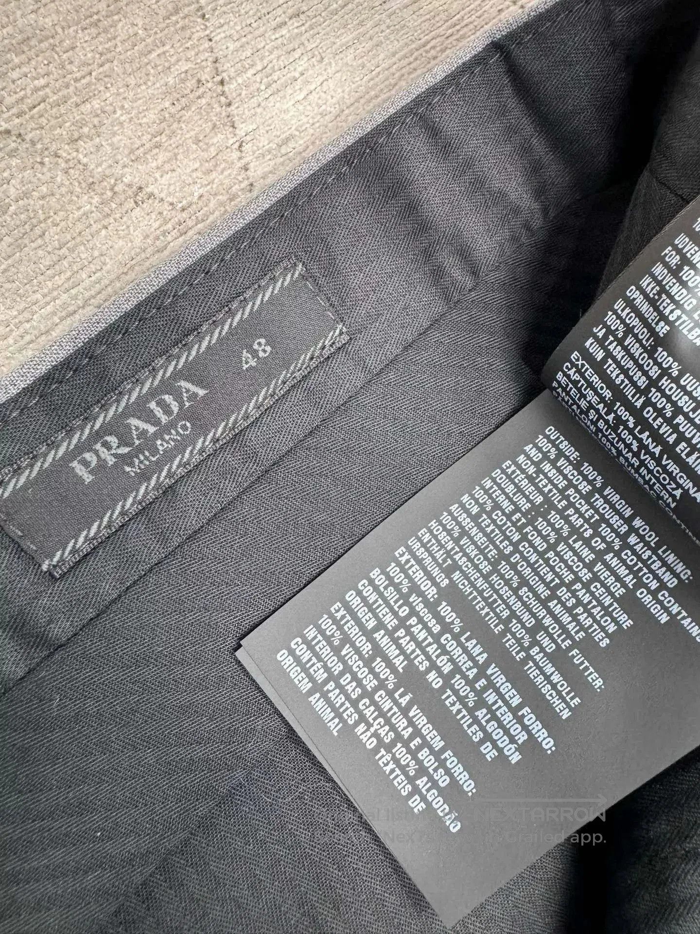 Prada Prada Gray Wool Casual Trousers. Size US 32 / EU 48 - 6 Thumbnail