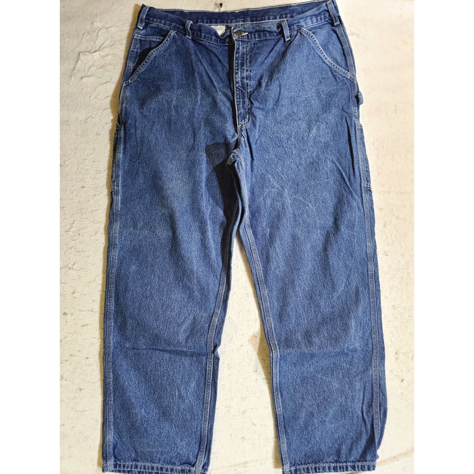 Carhartt VINTAGE Carhartt B13 DST Carpenter Denim Jeans Mens 42x32 Blue Medium Wash Size US 42 / EU 58 - 6 Thumbnail
