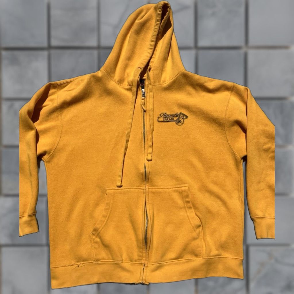 Vintage Otto Hoodie Main Zip Slappy's Garage Yellow Skateboard San Diego 90s City Retro Half Pipe Mens L(Adult) Shirt? Size US L / EU 52-54 / 3 - 1 Thumbnail