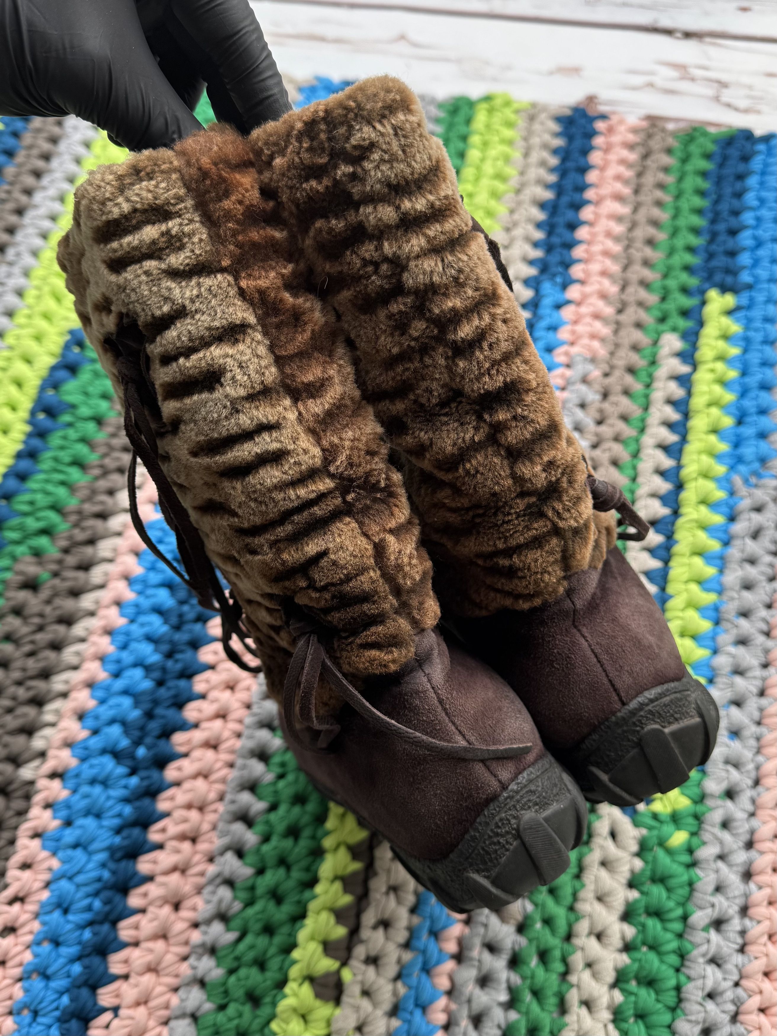 Japanese Brand Y2K Suede Leather Boots With Sheepskin Details (ET1)(D15) Size US 7 / IT 37 - 7 Thumbnail