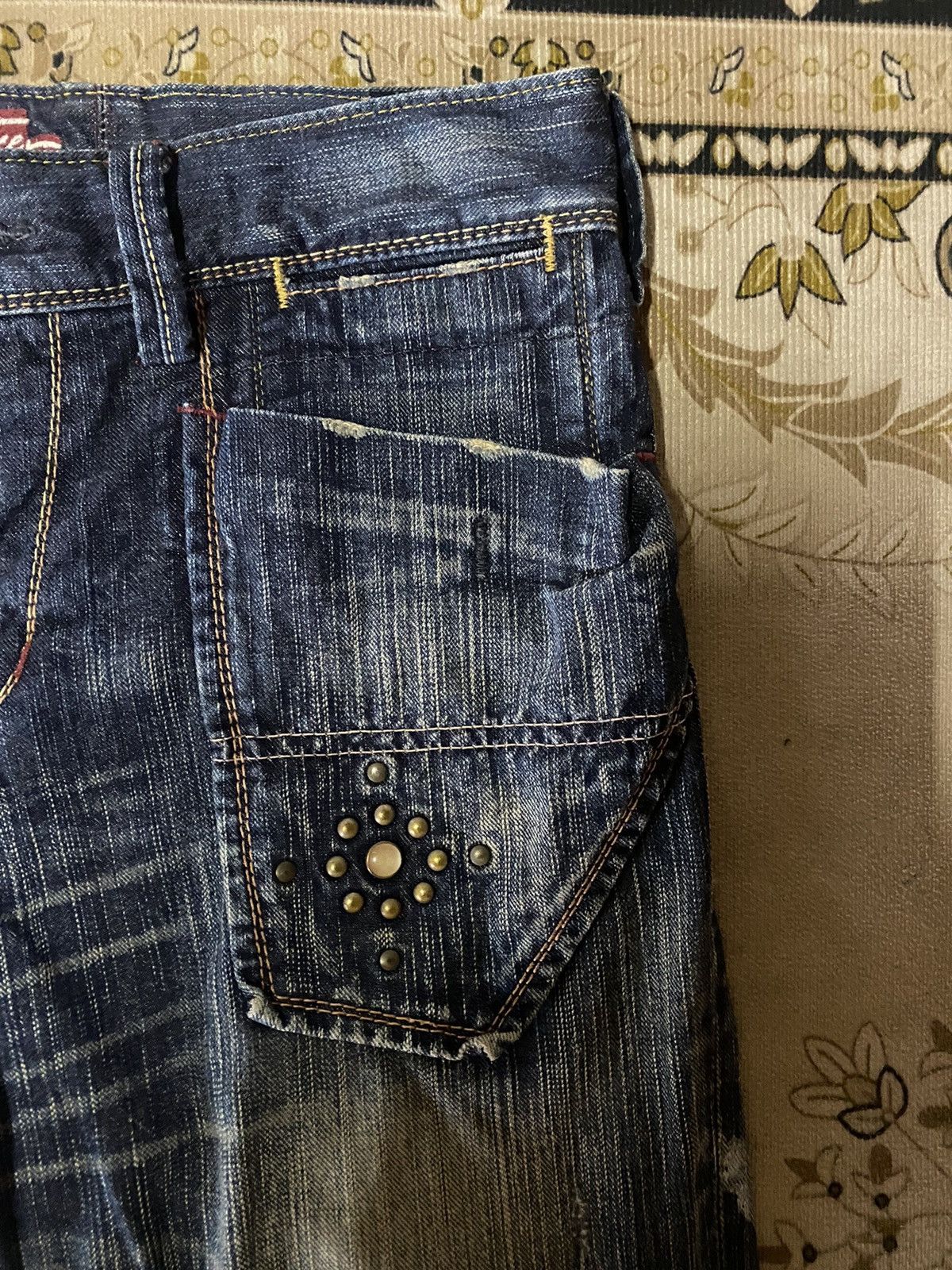 If Six Was Nine Japanese Brand Liberto Xxx Flare Distressed Denim Size US 33 - 6 Thumbnail