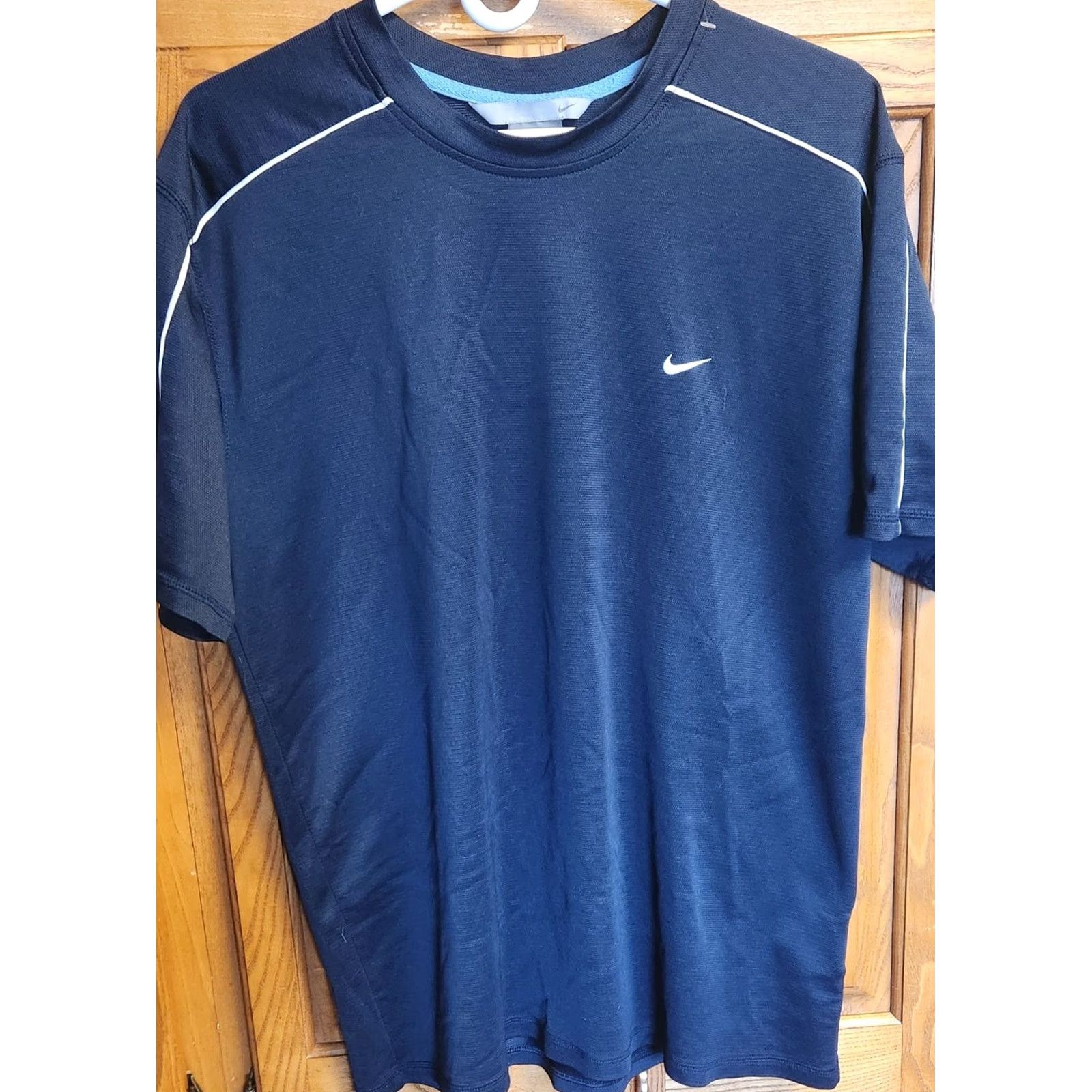Nike Nike Athletic Shirt Mens XL Silver Tag Swoosh Basketball Warm Up Vintage XL Athletic Mens Shirt Blue 90s Retro College Sports Nike Size US XL / EU 56 / 4 - 3 Thumbnail