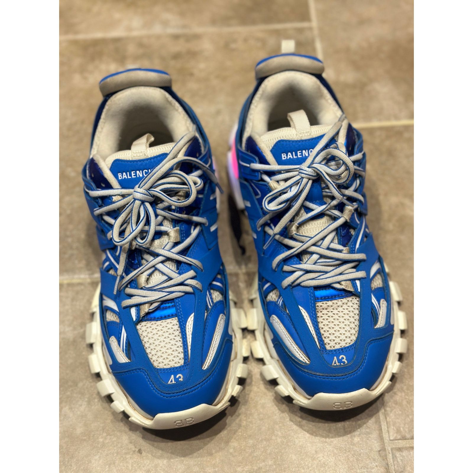 Balenciaga Size 10 - Balenciaga Track LED Sneakers Blue White Size US 10 / EU 43 - 2 Thumbnail