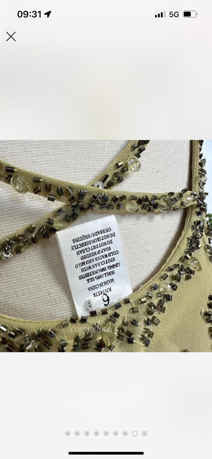 Designer Vintage Caché beaded Silk Dress Size S / US 4 / IT 40 - 8 Thumbnail