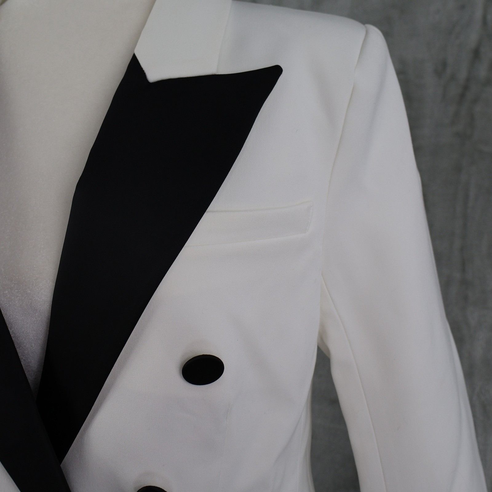 L'AGENCE L'AGENCE Double Breasted Blazer Women 8 White Black Tuxedo Size M / US 6-8 / IT 42-44 - 7 Thumbnail