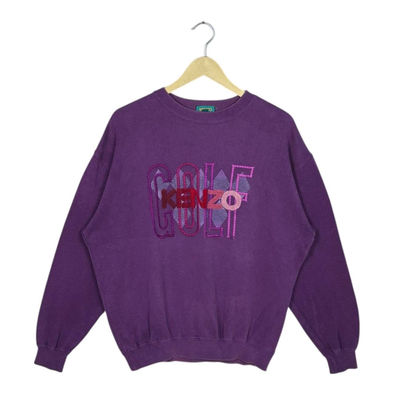 Kenzo Vintage KENZO GOLF Purple Embroidered Big Logo Sweatshirt M Size US M / EU 48-50 / 2 - 1 Thumbnail