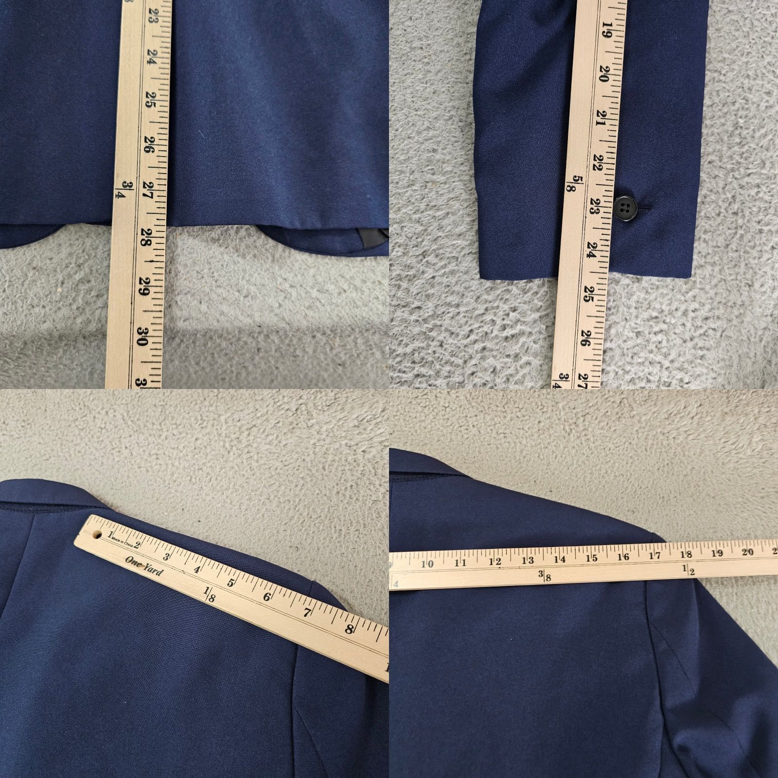H&M H&M Blazer Mens 38S Blue Slim One-Button Notch Lapel Single-Breasted Short Jacket Coat Suit Jacket Blazer Shirt? Size 38R - 8 Thumbnail