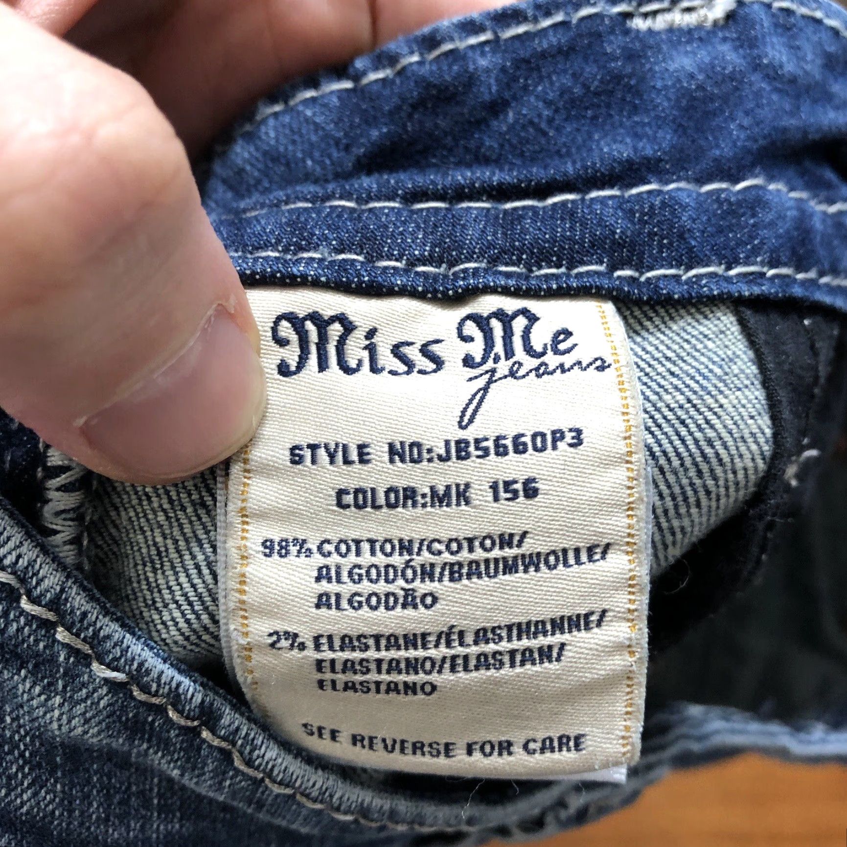 Miss Me Miss Me Jeans Women 5-Pocket Denim Boyfriend Regular Rise 8in Distressed Dark Wash Blue 26 X 24 IN Womens Jeans Size 29" - 5 Thumbnail