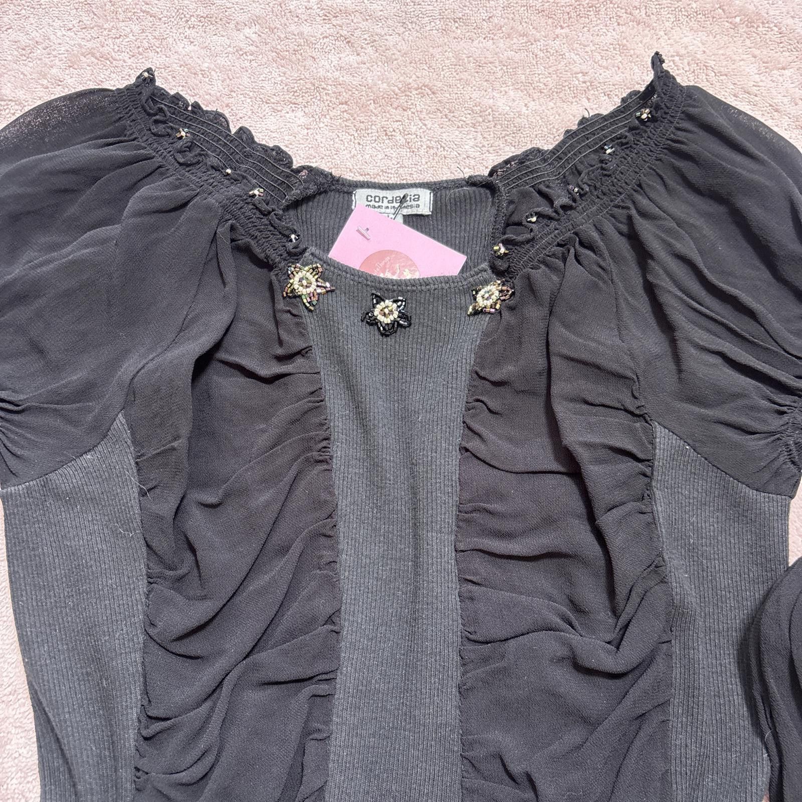 Other vintage beaded grunge silky euro blouse top Size L / US 10 / IT 46 - 5 Thumbnail