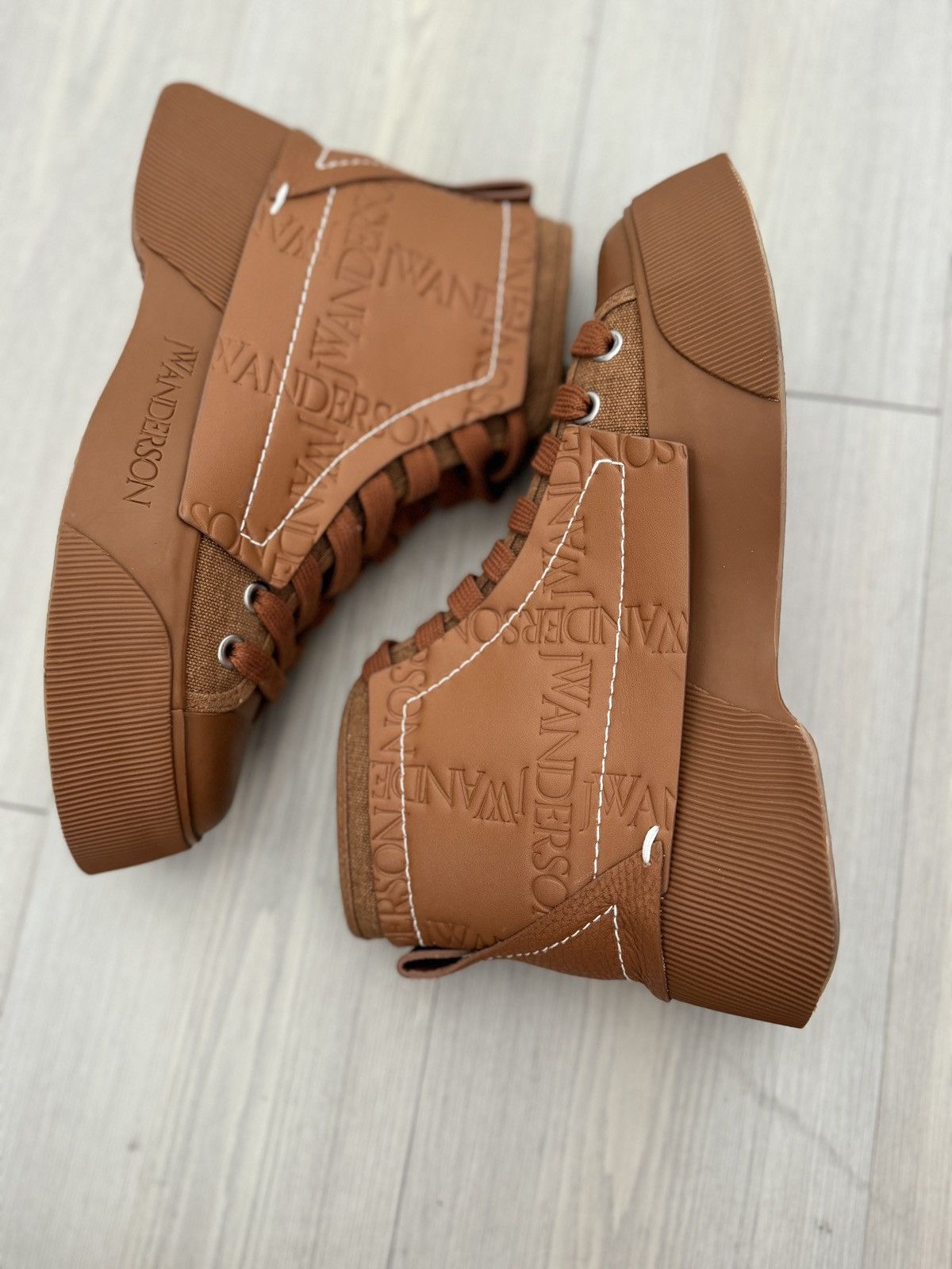 JW Anderson J.W.Anderson Layered Logo Debossed High Top Sneaker Size US 7 / IT 37 - 5 Thumbnail