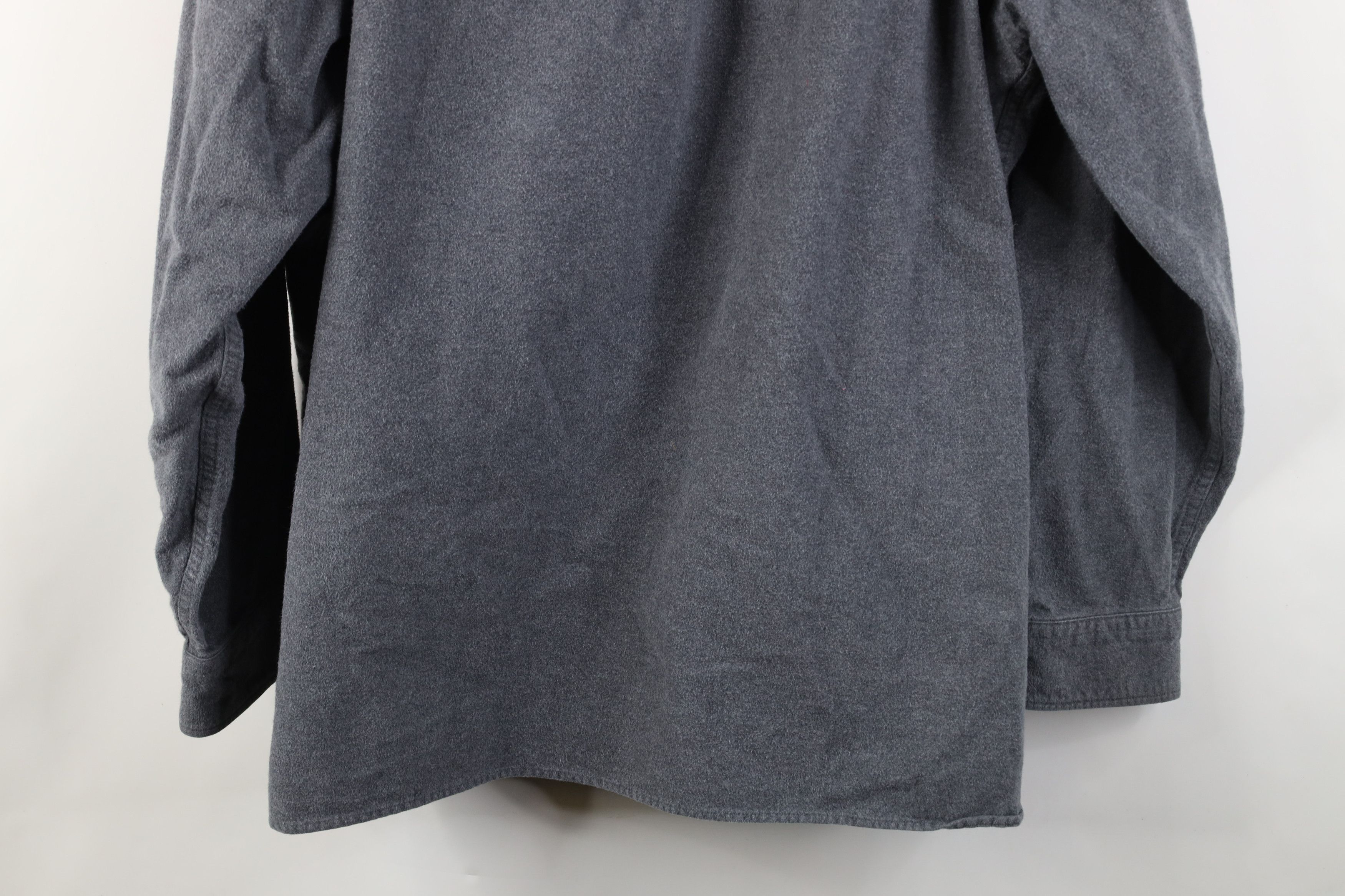 L.L. Bean Vintage 90s LL Bean Heavy Chamois Cloth Button Shirt Gray Size US XXL / EU 58 / 5 - 11 Thumbnail